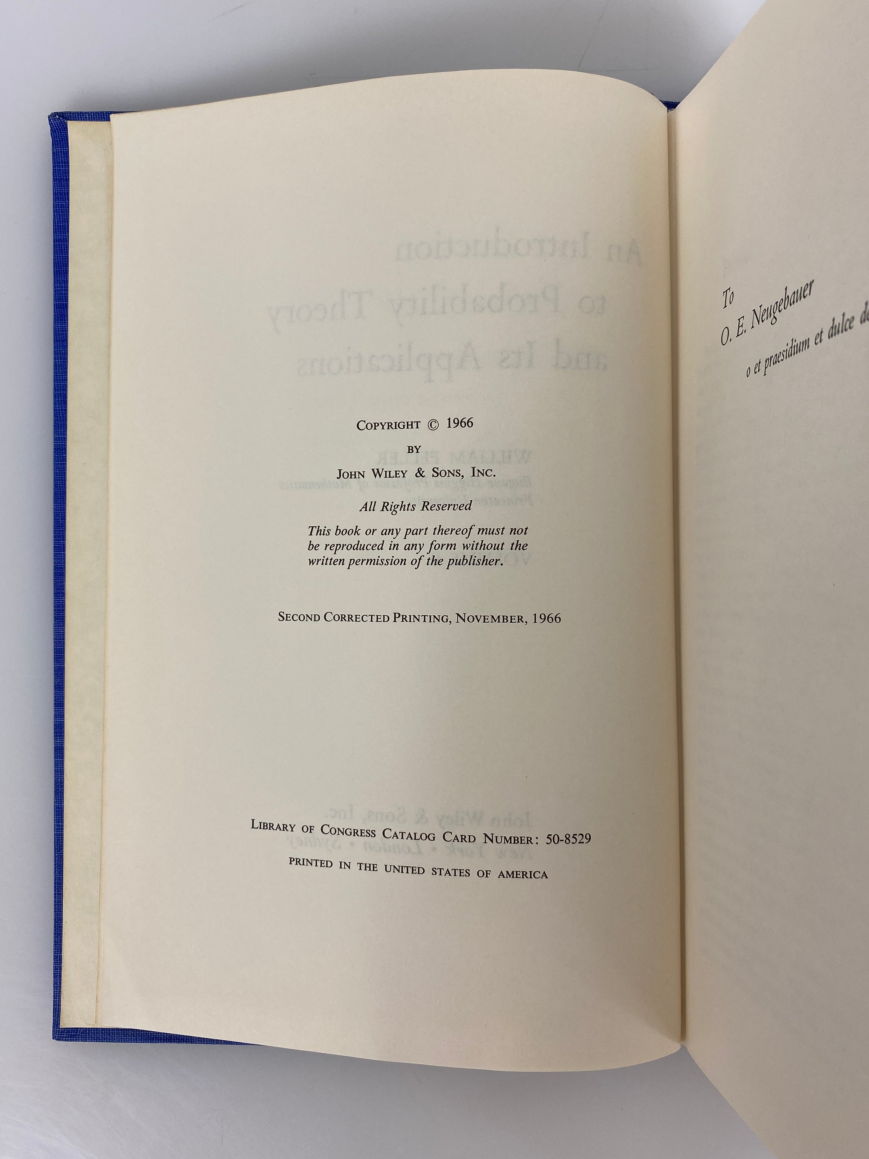 An Introduction to Probability Theory & Its Applications Vol II by Feller 1966