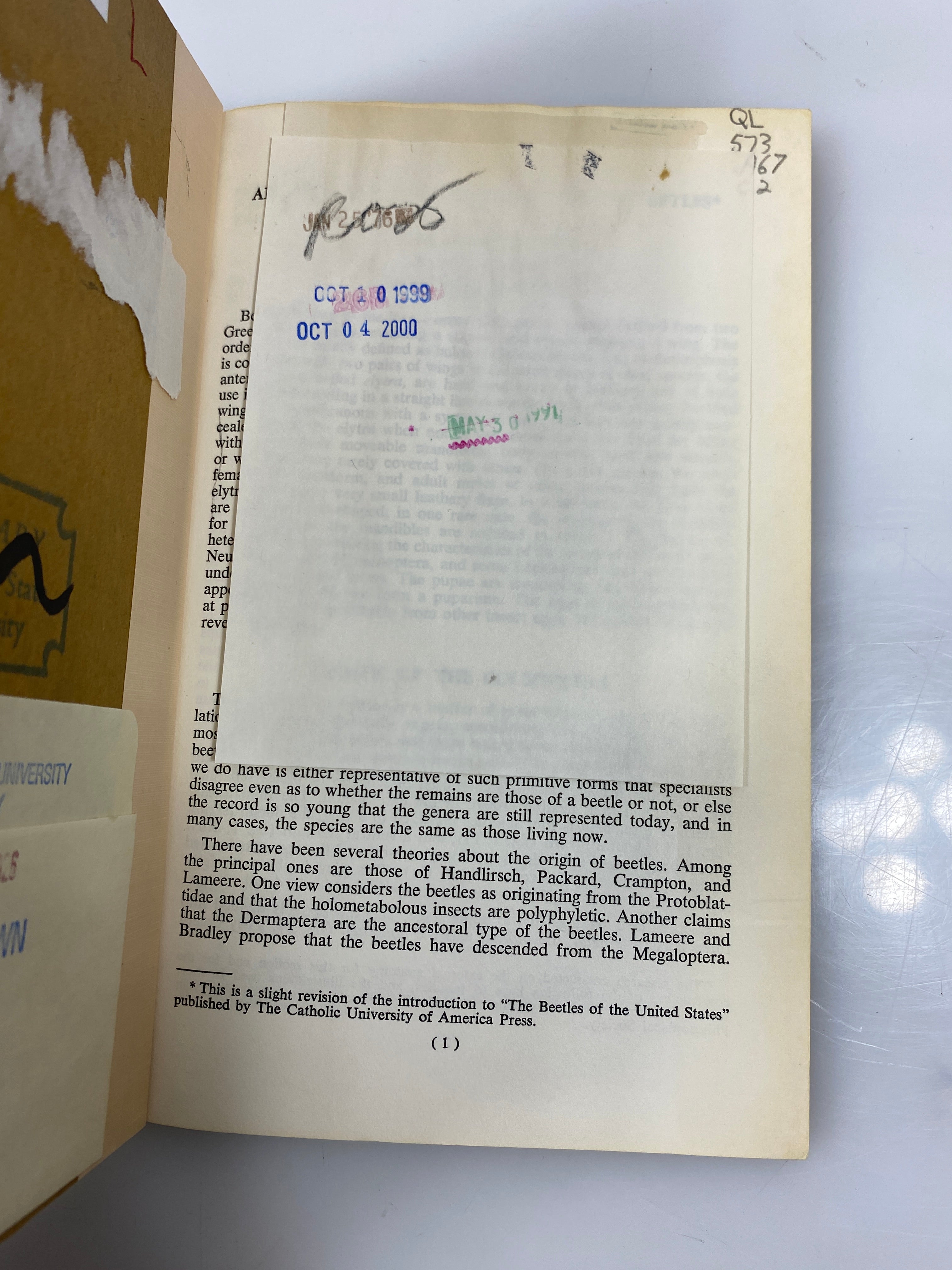 An Introduction to the Study of Beetles by Arnett Ex-library HC