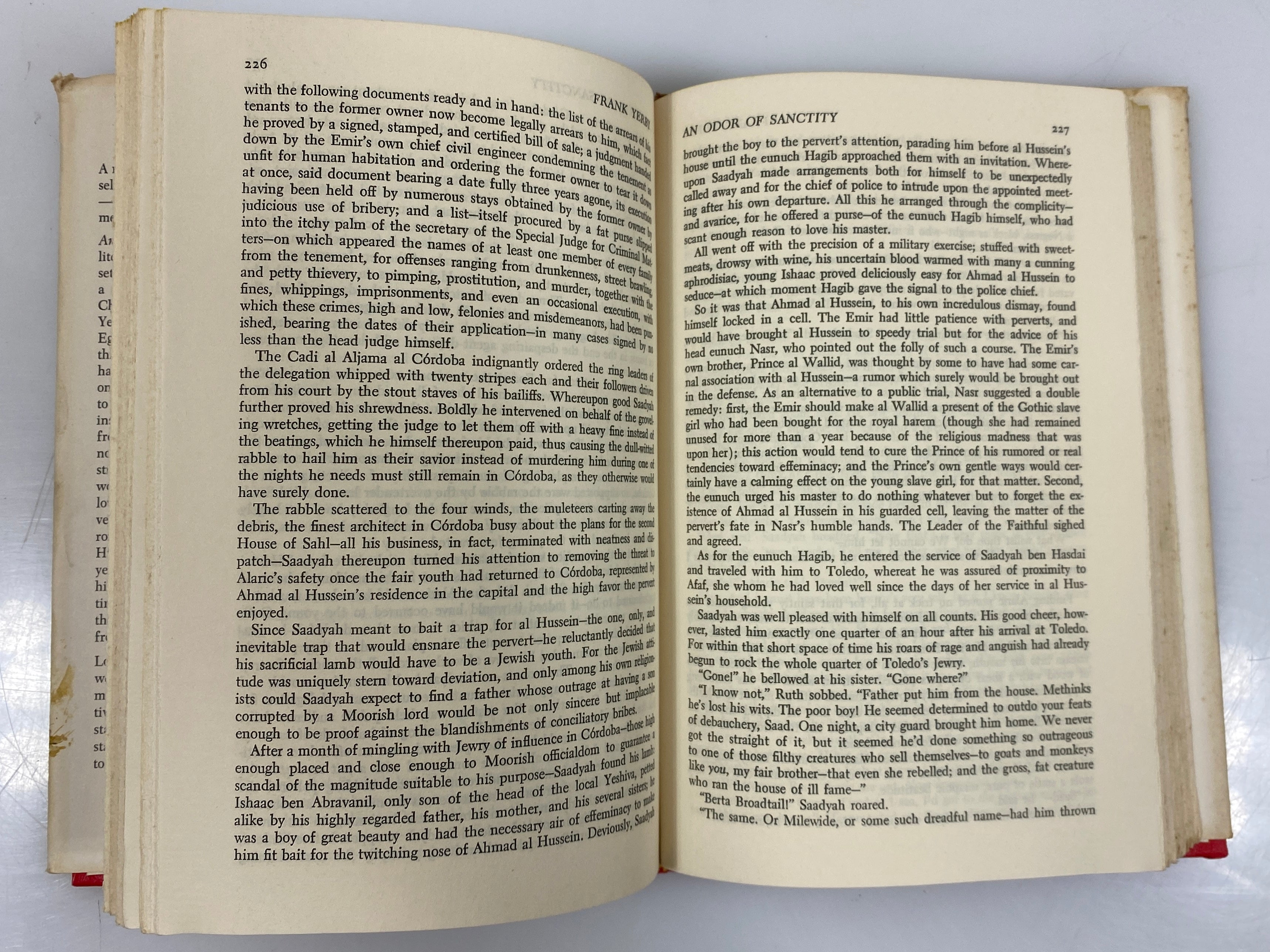 An Odor of Sanctity by Frank Yerby 1965 HCDJ