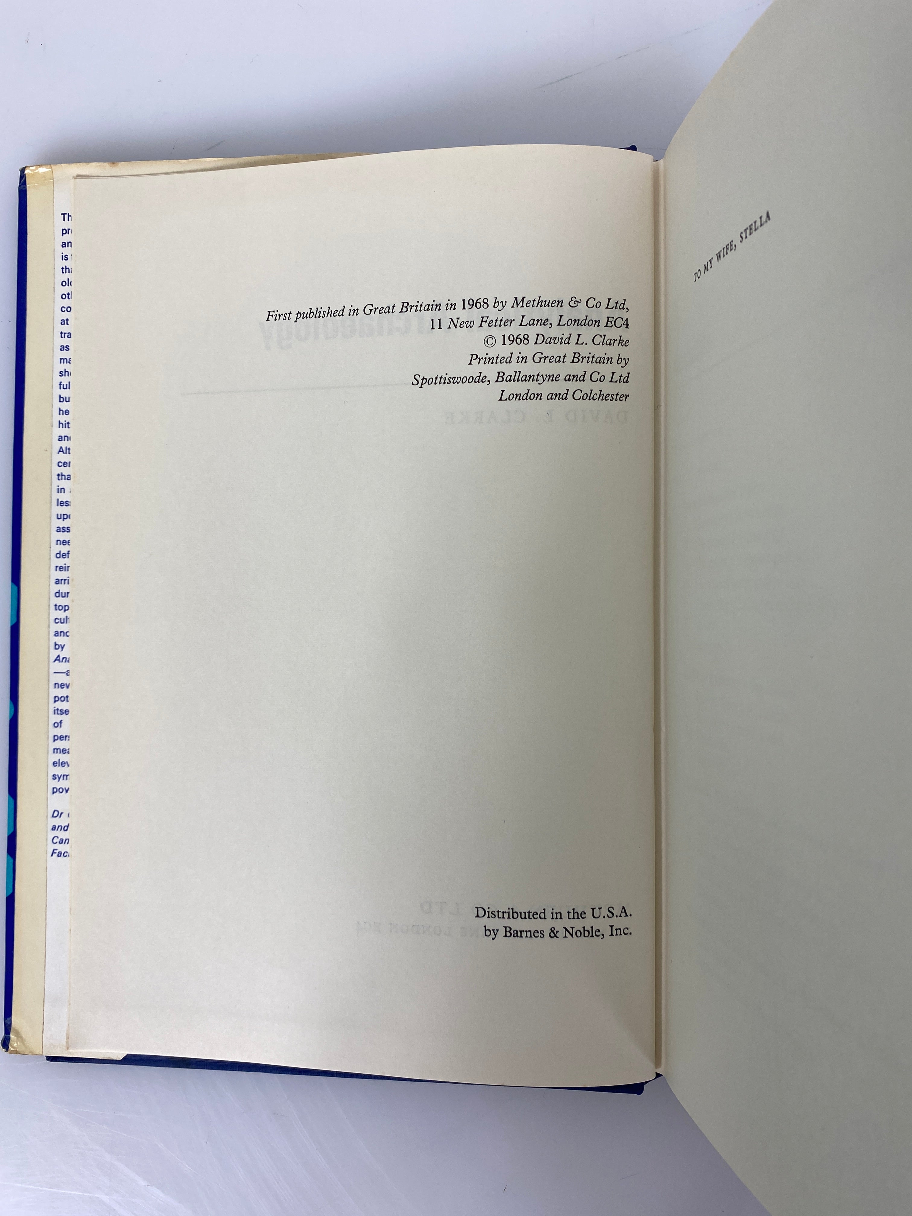 Analytical Archaeology by David L. Clarke 1968 HC DJ