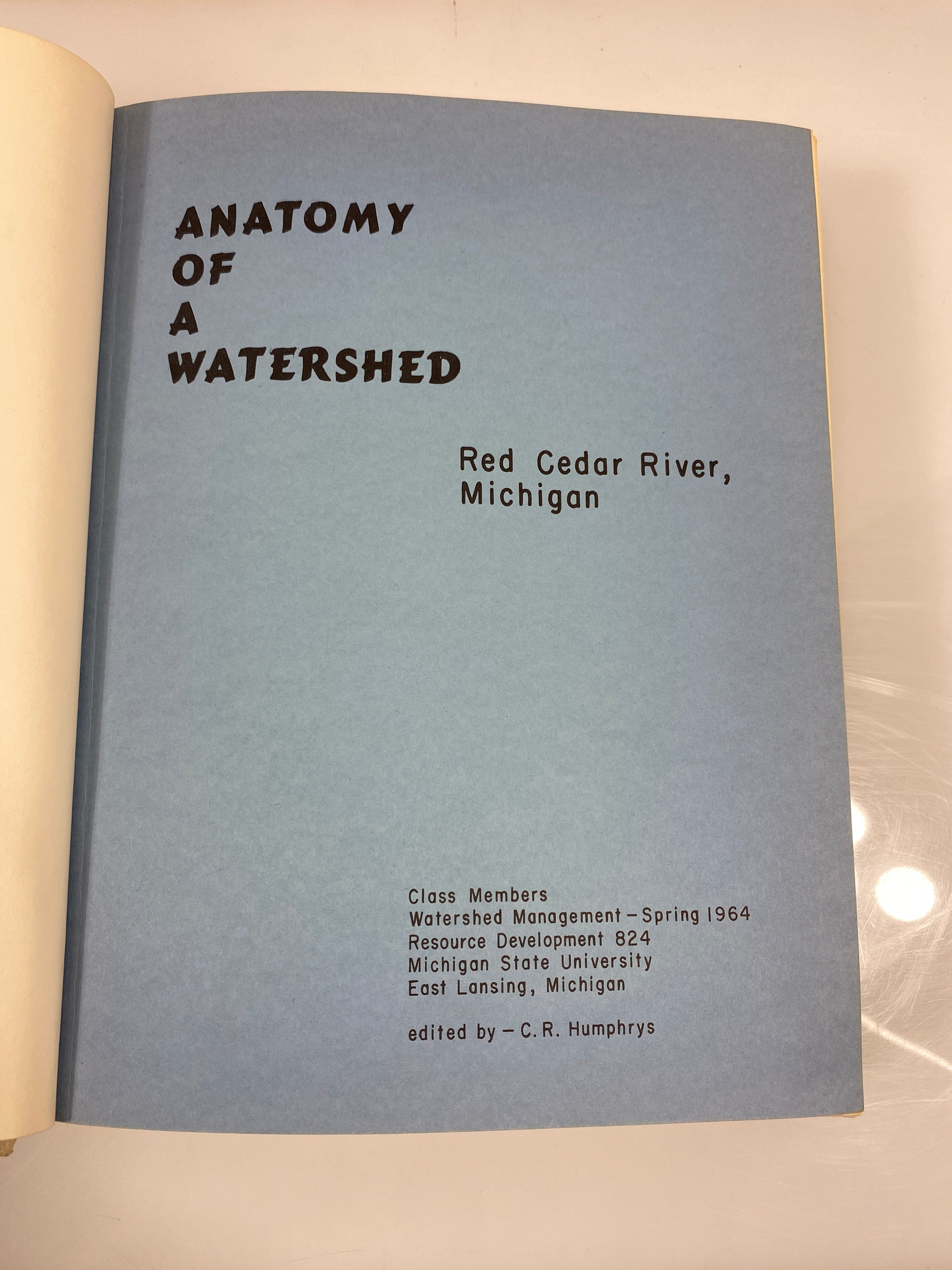 Anatomy of a Watershed Red Cedar River 1964 HC