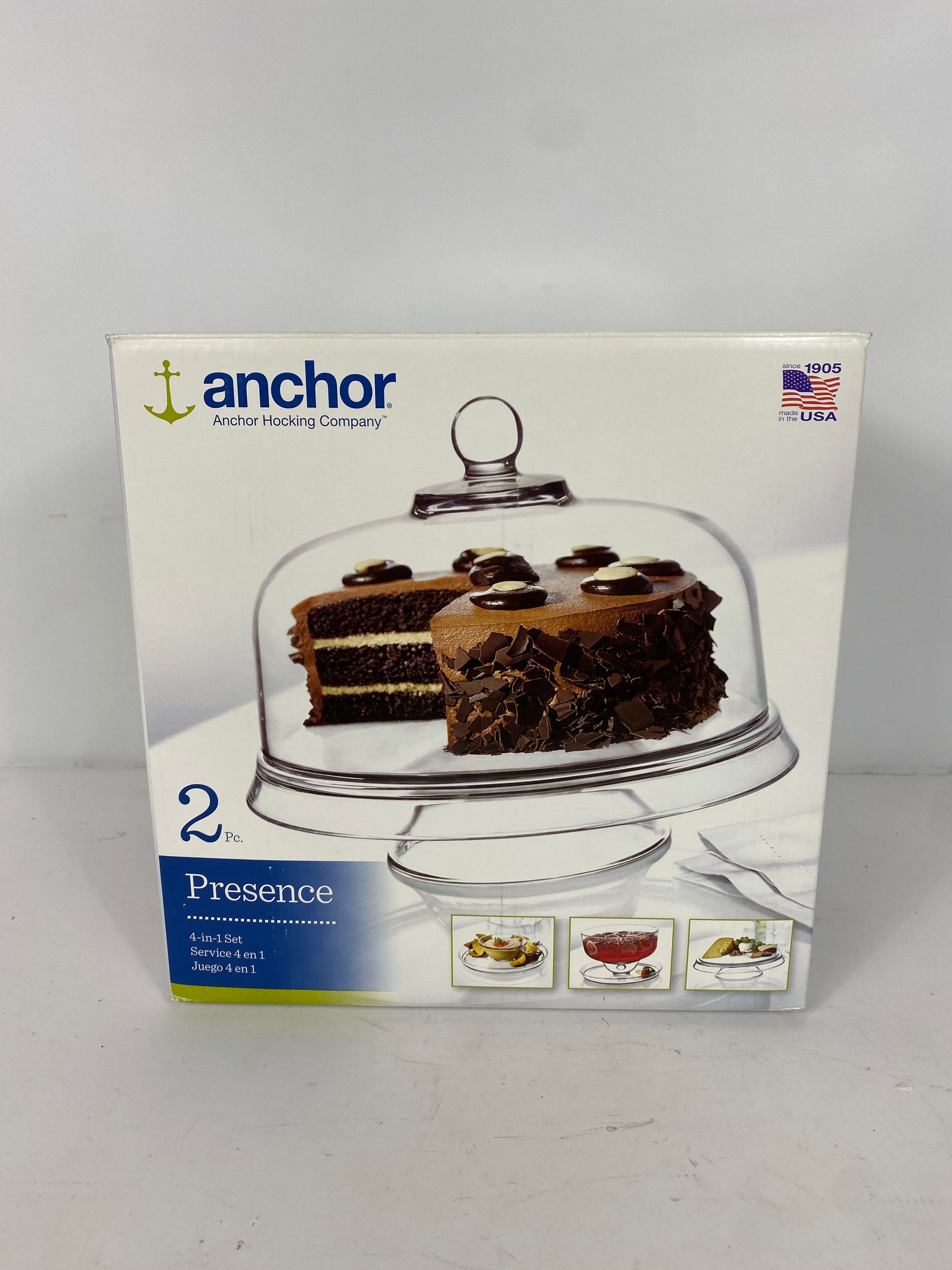 Anchor Hocking Presence Footed Cake Set with Dome – MSU