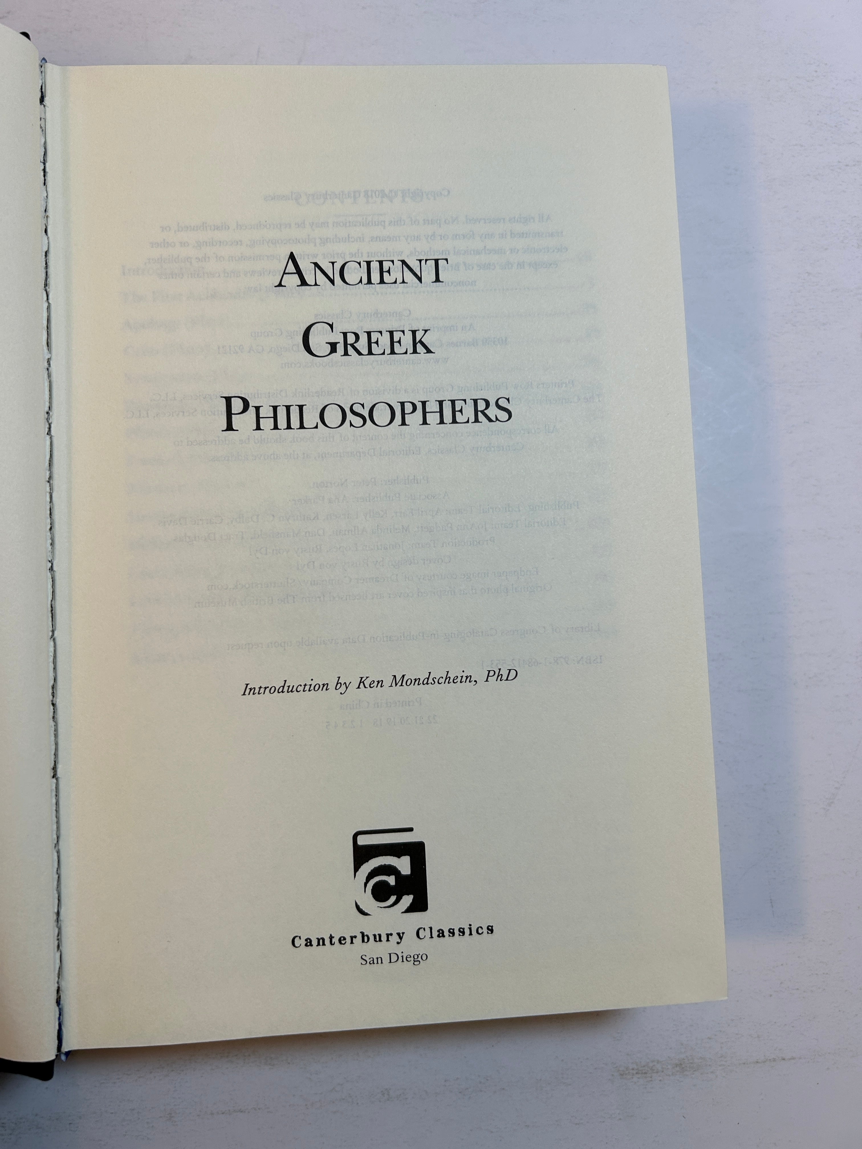 Ancient Greek Philosophers (Leather-bound Classics)Cantebury Classics HC