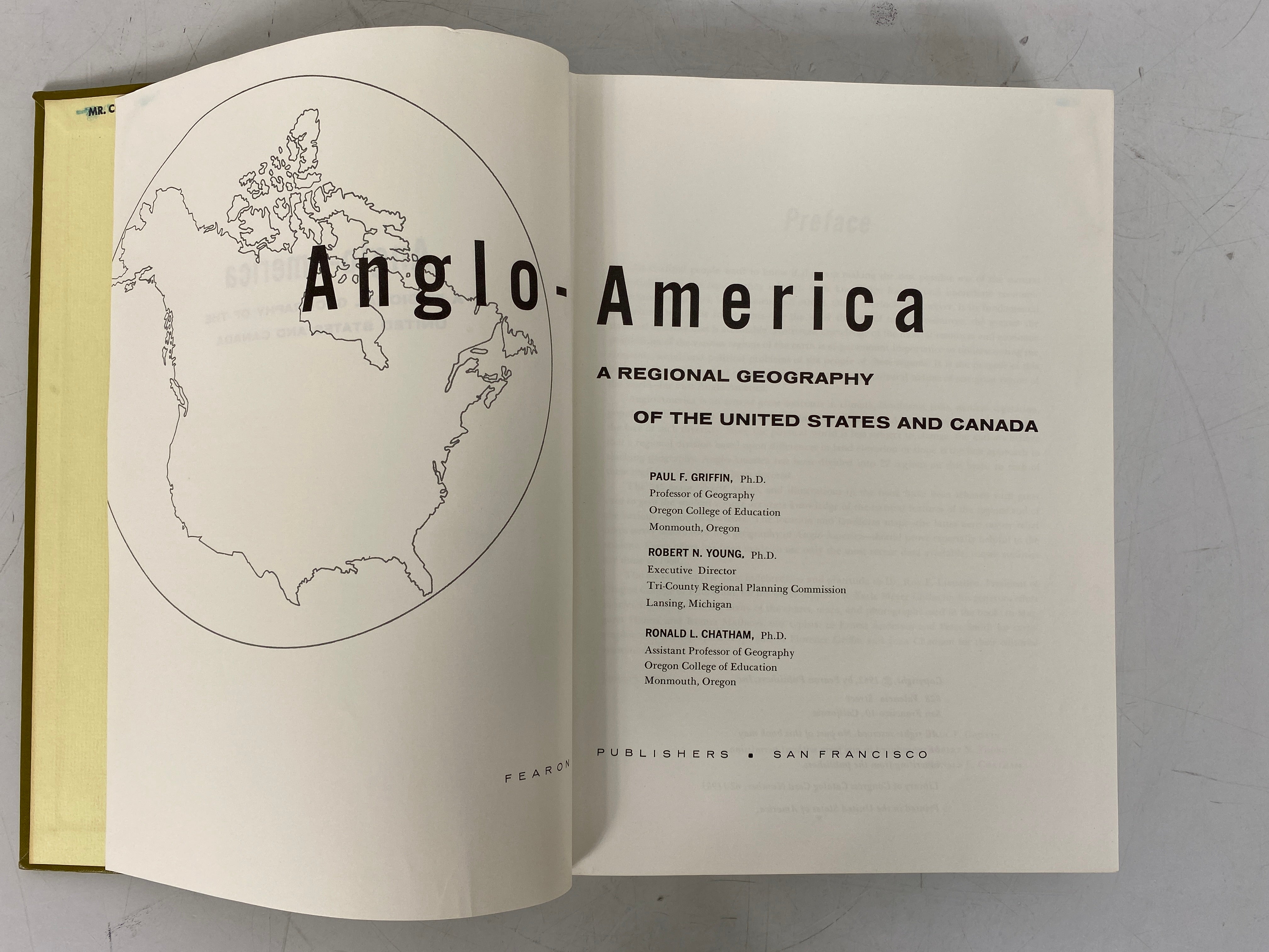 Anglo-America A Regional Geography of the US & Canada 1962 HC Text