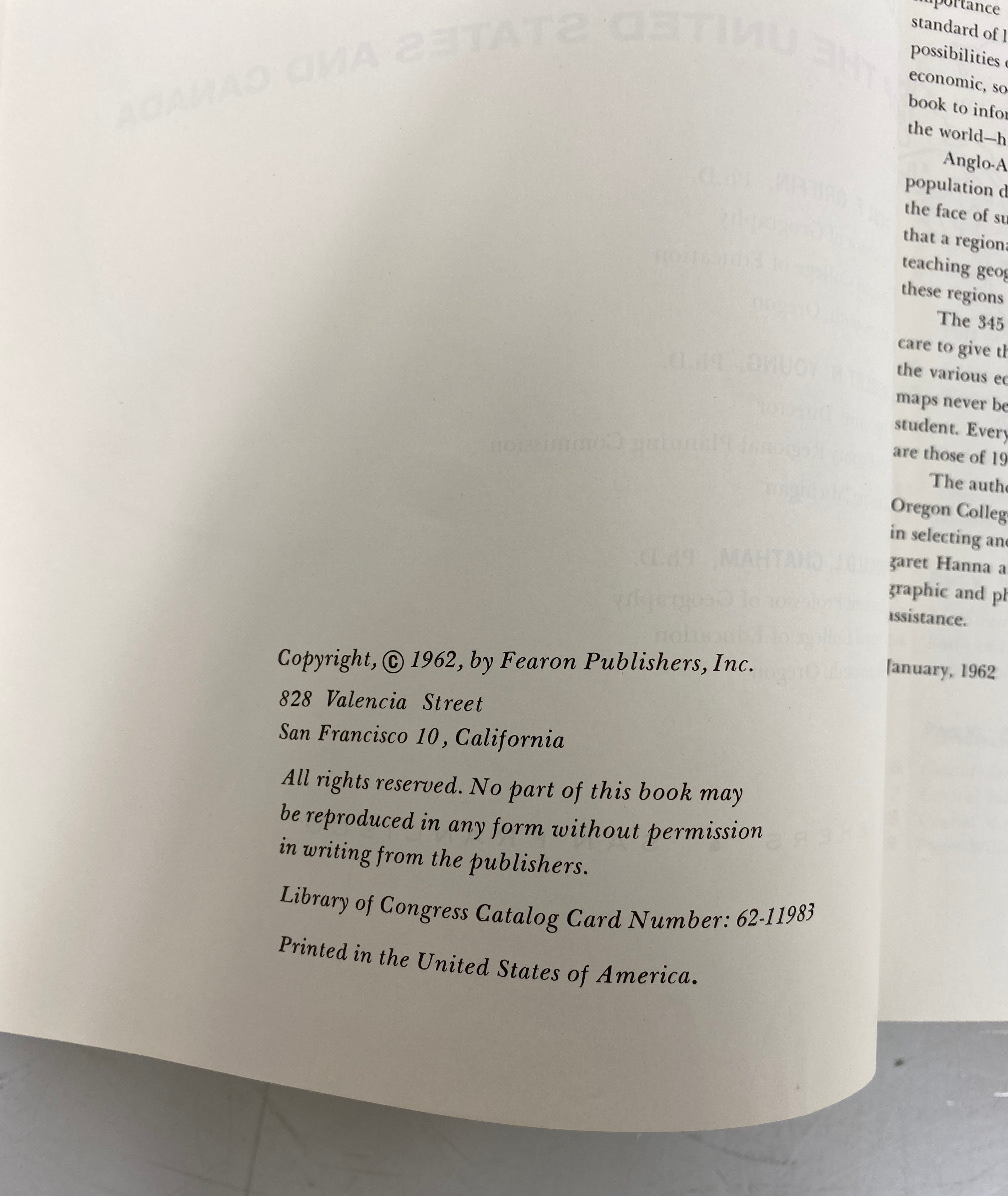 Anglo-America A Regional Geography of the US & Canada 1962 HC Text