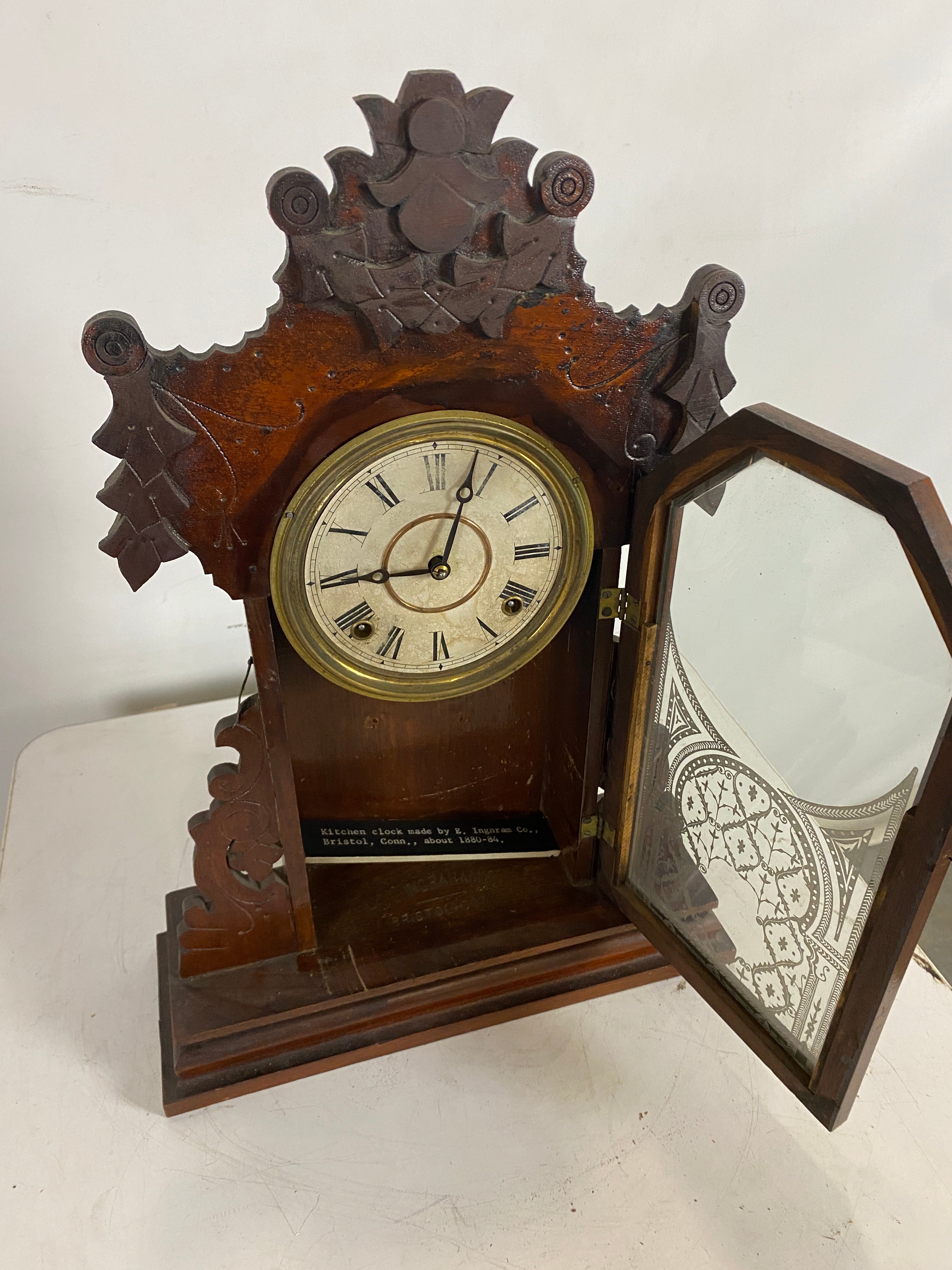 Antique 1800's Ingraham Kitchen Mantle Clock
