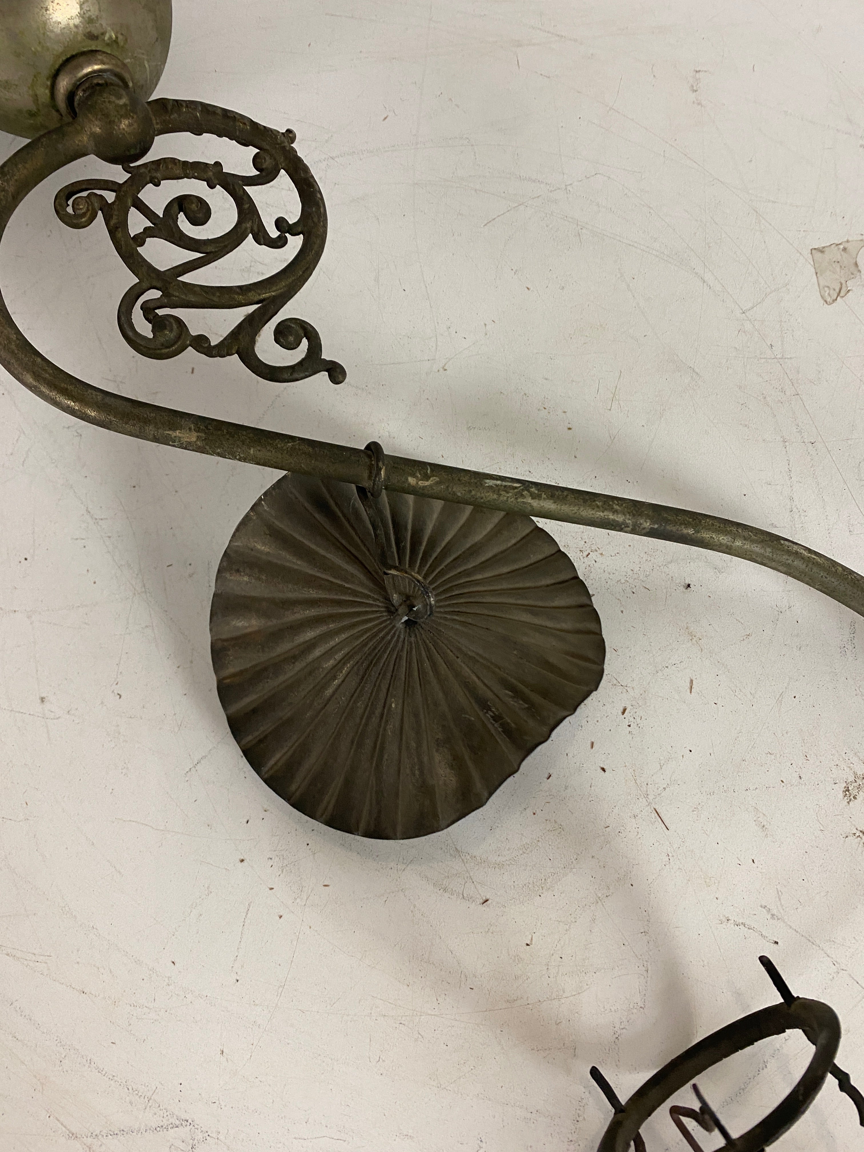 Antique 18th Century Brass Oil Lamp with No Glass