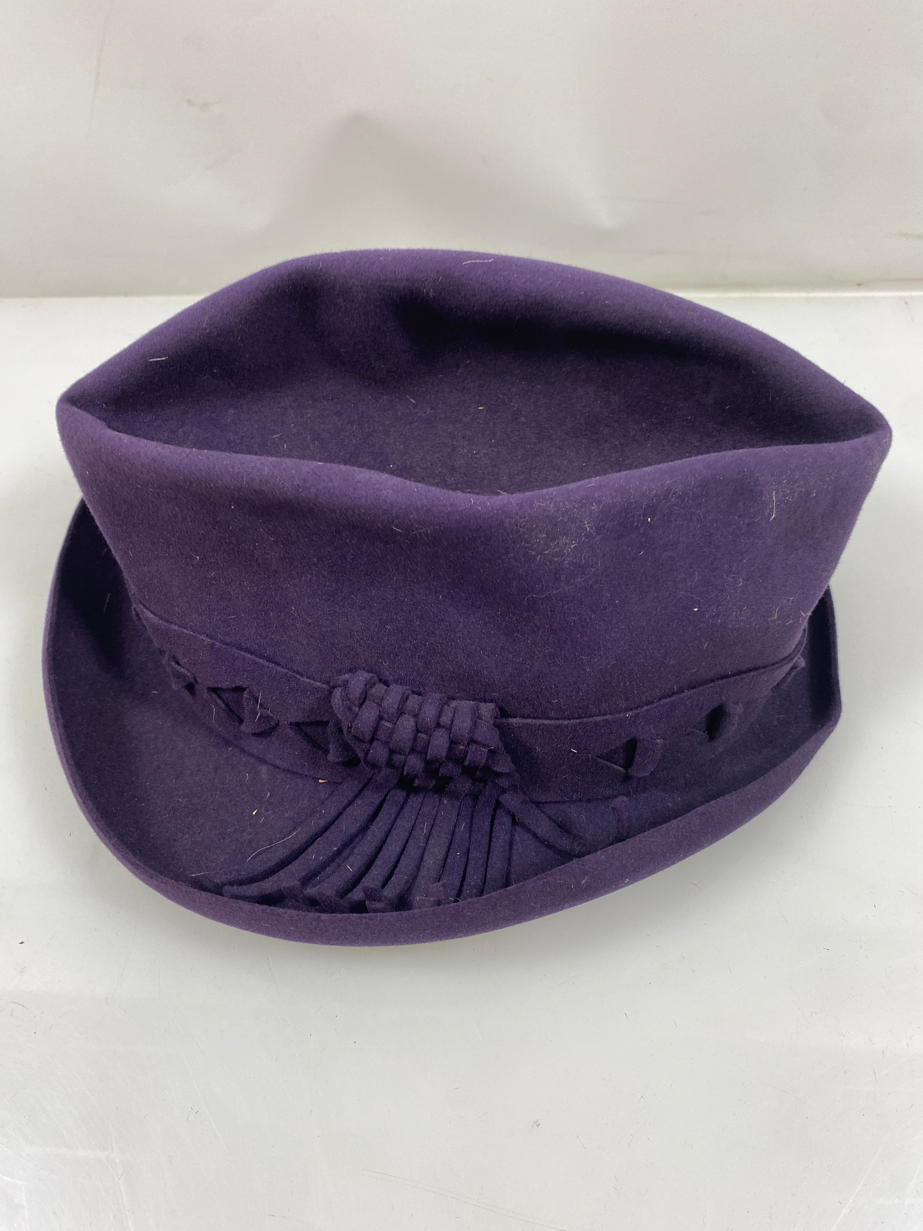 Antique 1920s Purple Wool Felt Henry Heath Windermere Hat