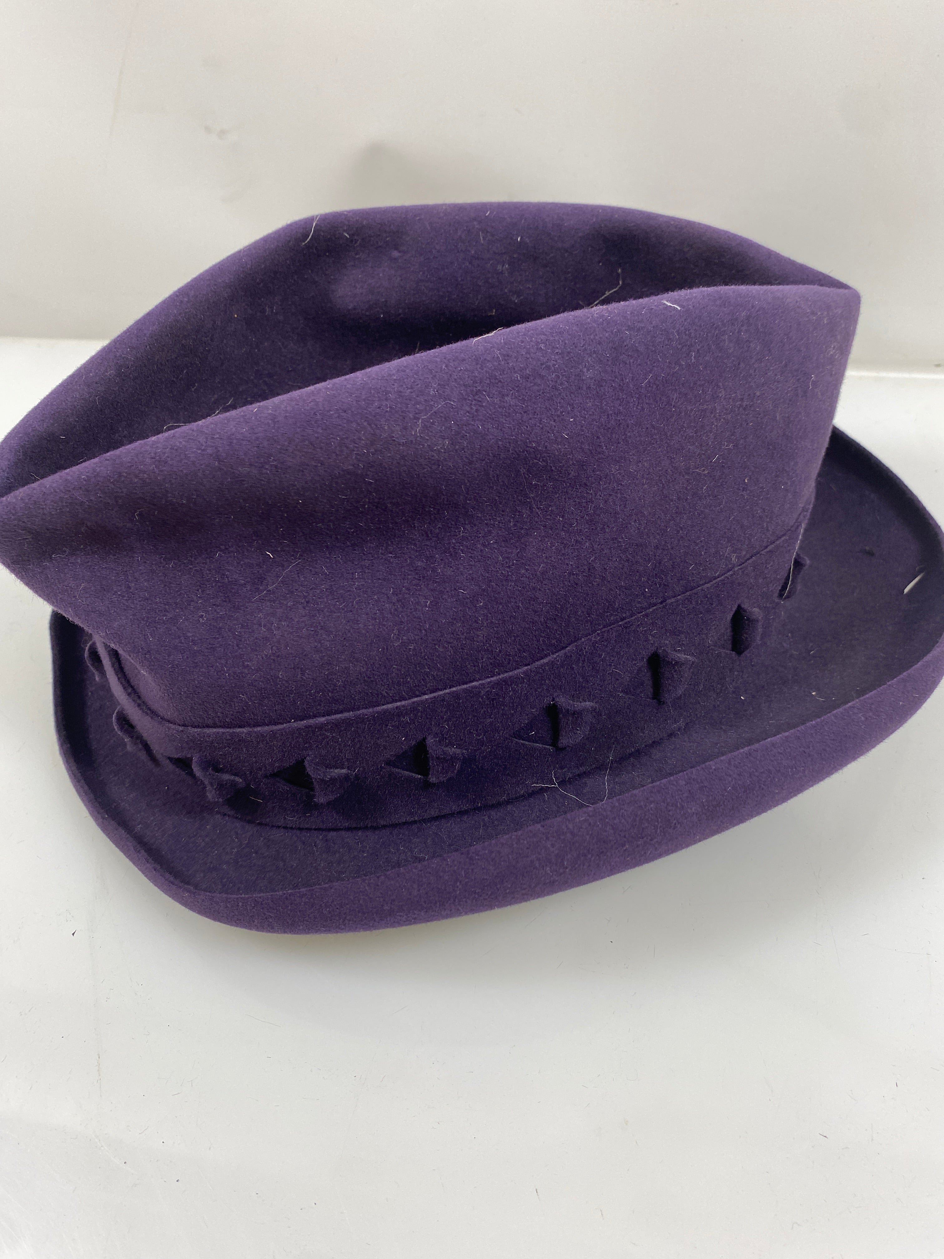 Antique 1920s Purple Wool Felt Henry Heath Windermere Hat