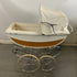 Antique Bilt-Rite Wood Panel and White Canvas Interior Baby Carriage