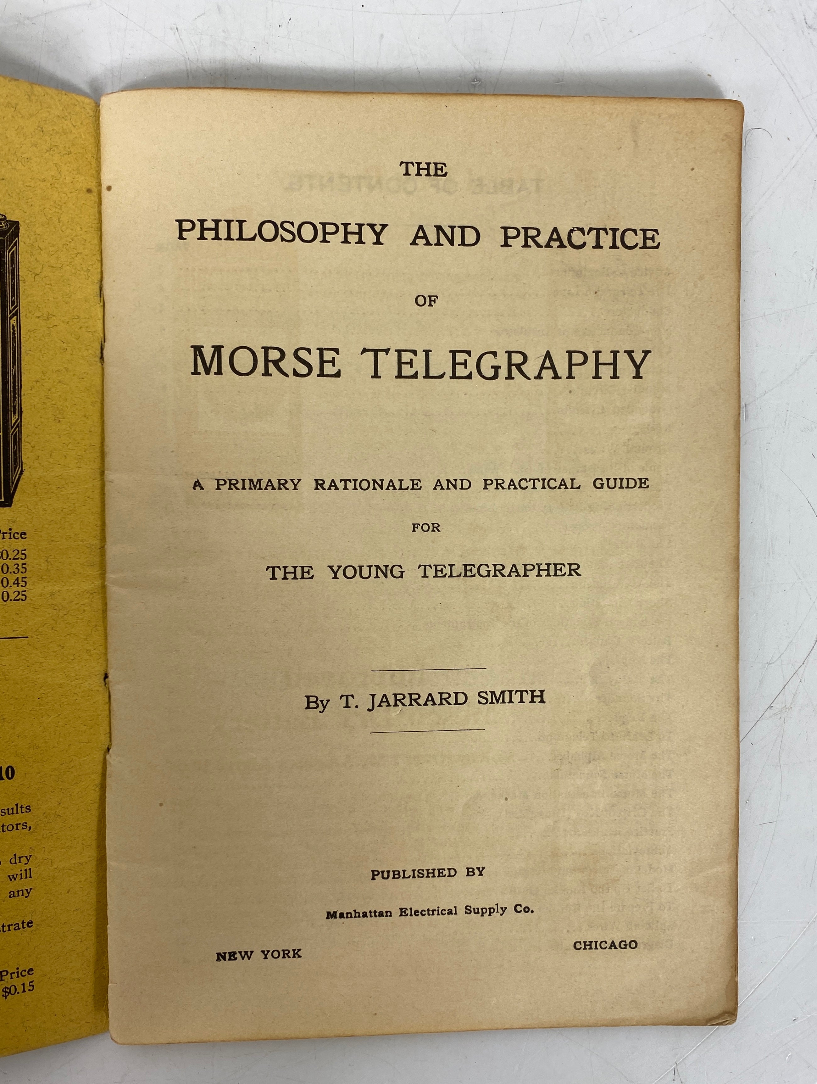 Antique Booklet: Philosophy & Practice of Morse Telegraphy c1900 SC