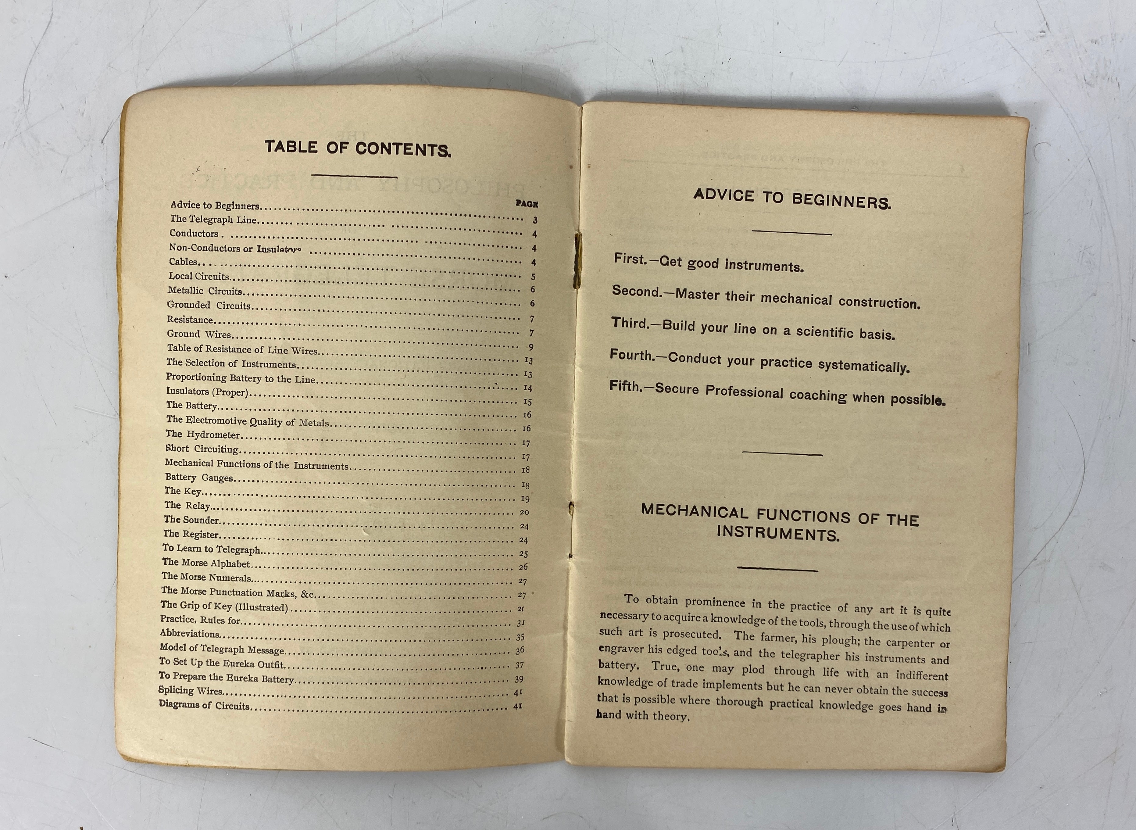 Antique Booklet: Philosophy & Practice of Morse Telegraphy c1900 SC