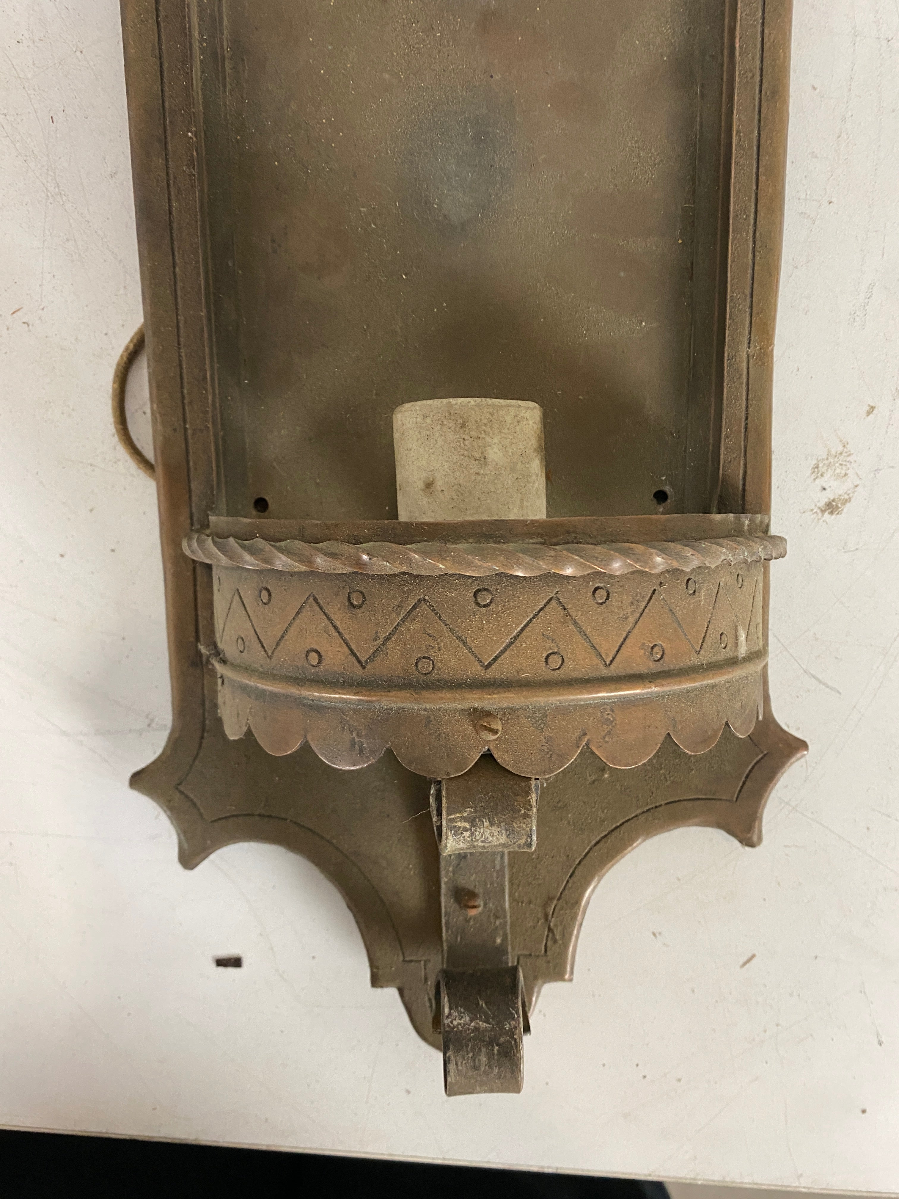 Antique Candlestick Hanging Electric Light Fixture