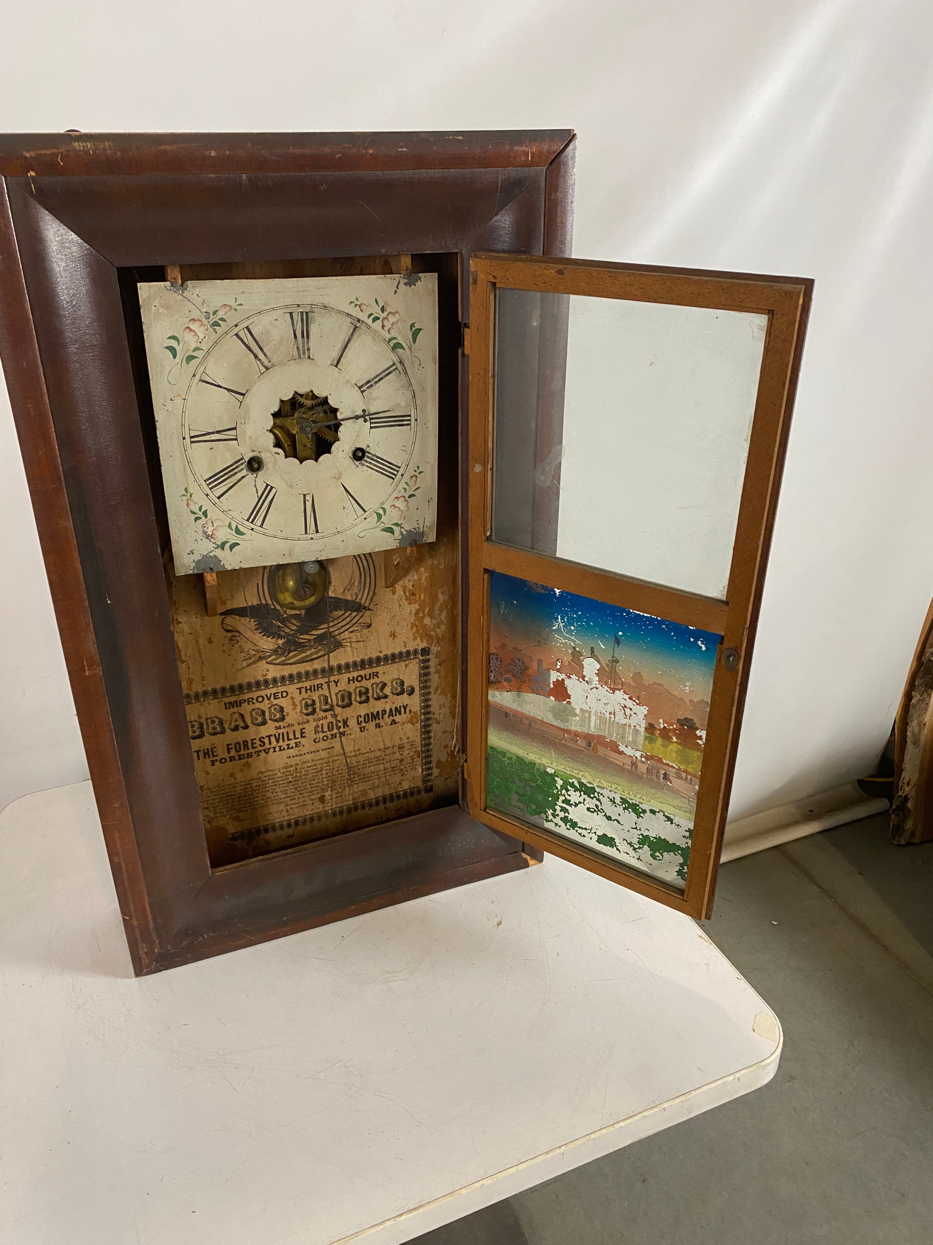 Antique Forrestville Clock Co. Brass Clock