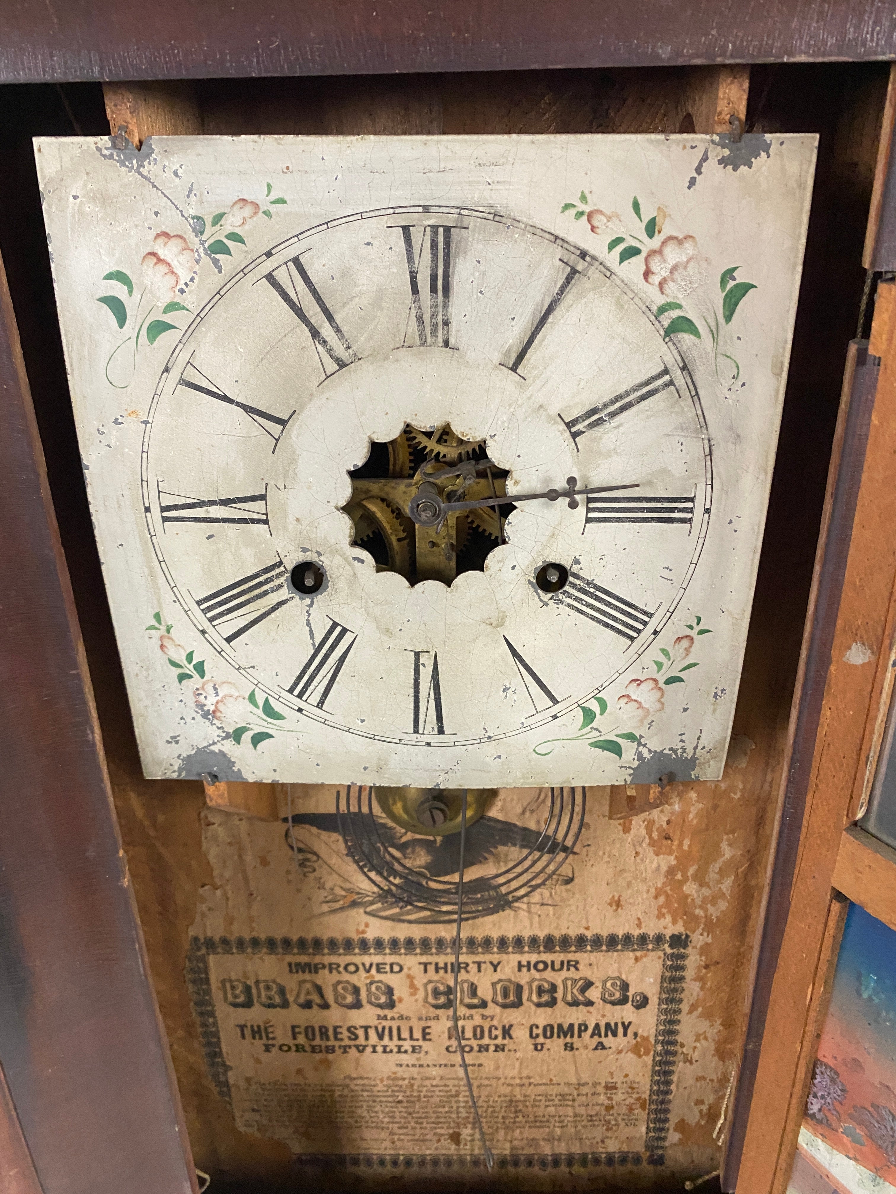 Antique Forrestville Clock Co. Brass Clock