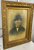 Antique Framed Portrait of Gentleman with Star Badge – Vintage Wall Art