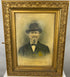 Antique Framed Portrait of Gentleman with Star Badge – Vintage Wall Art
