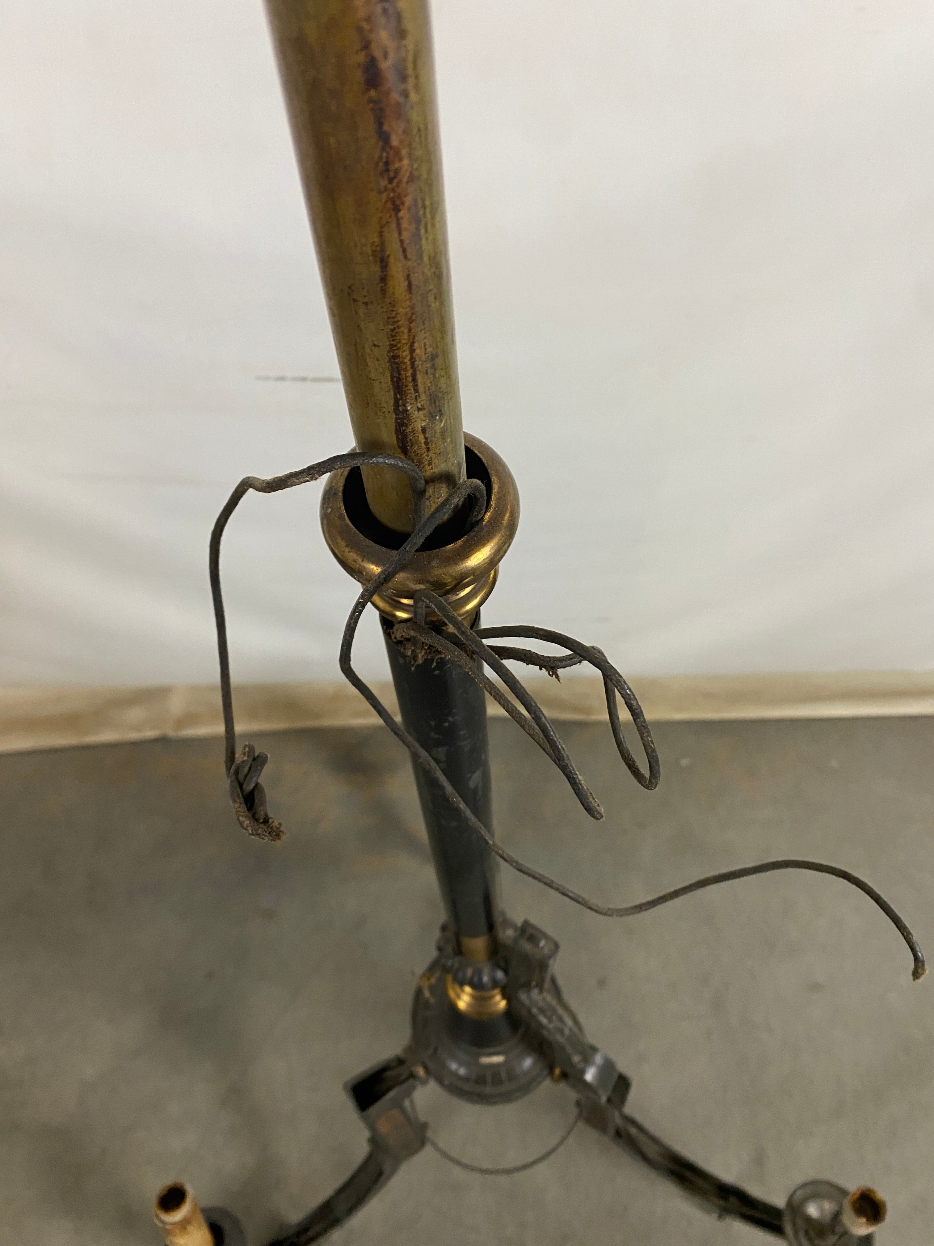 Antique Gold and Black Electric Chandelier