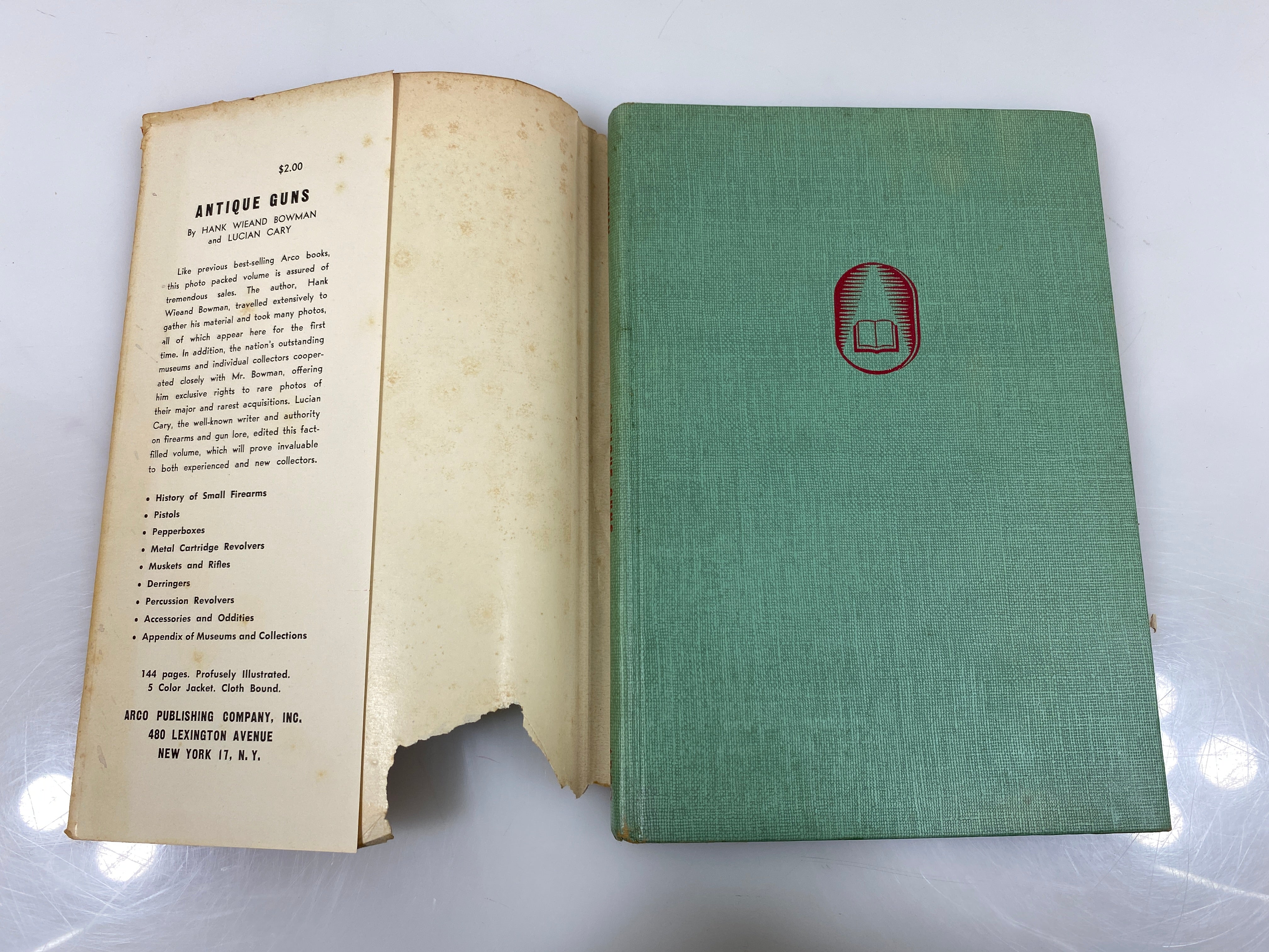 Antique Guns by Bowman Arco Publishing Co. 1950 HCDJ