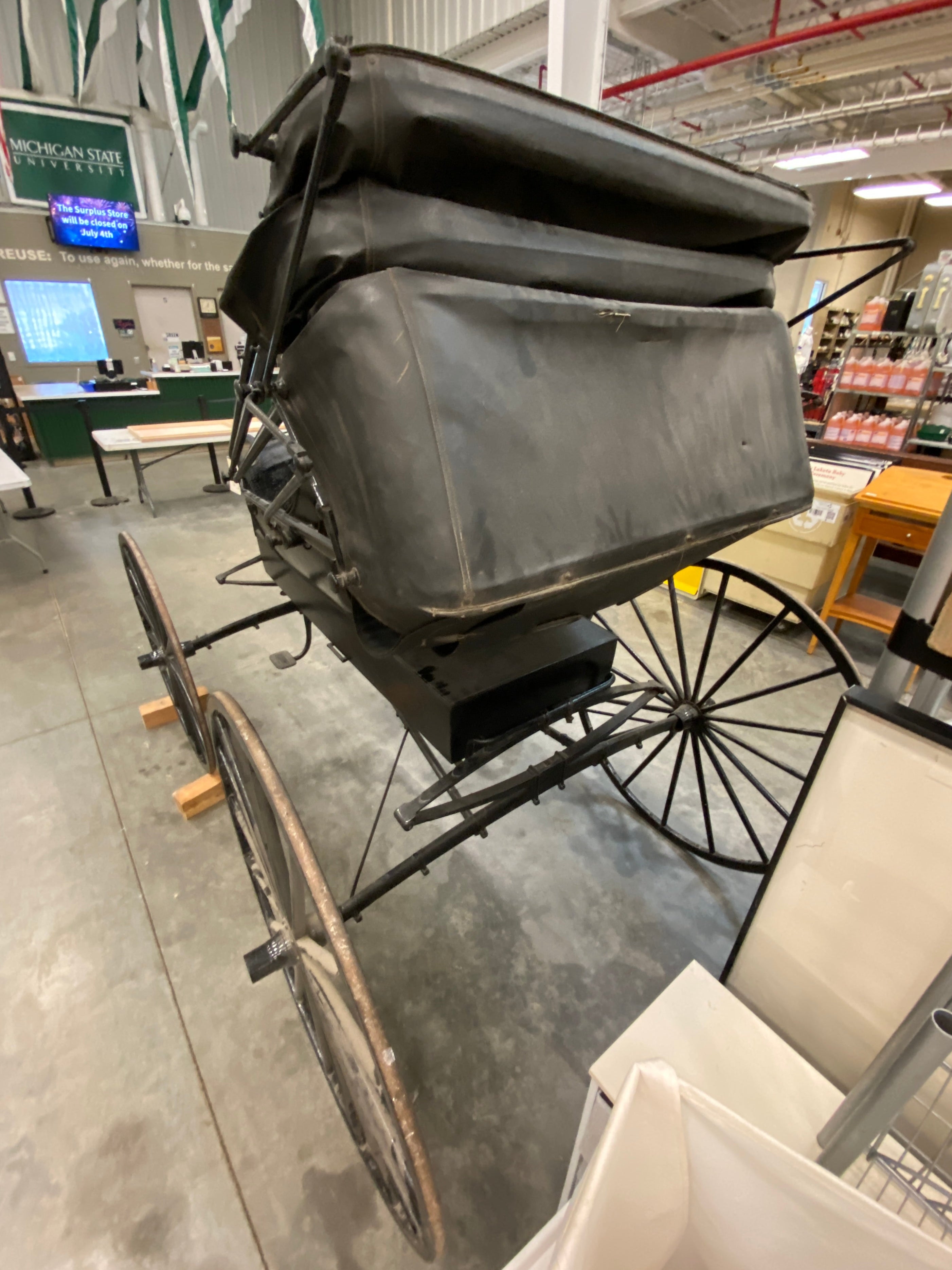 Antique Horse Drawn Metal Carriage