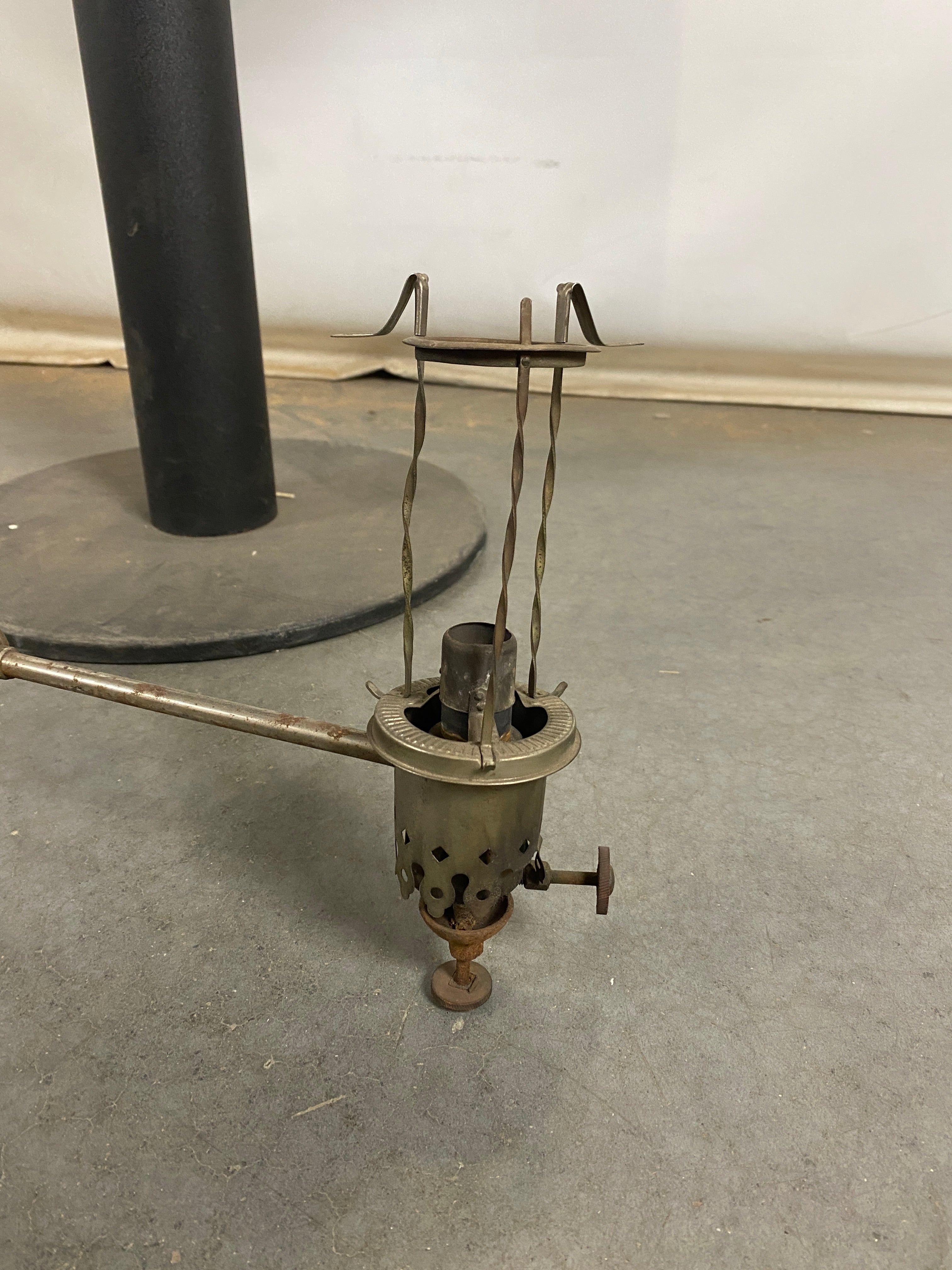 Antique Hydro-Carbon Two Light Chandelier