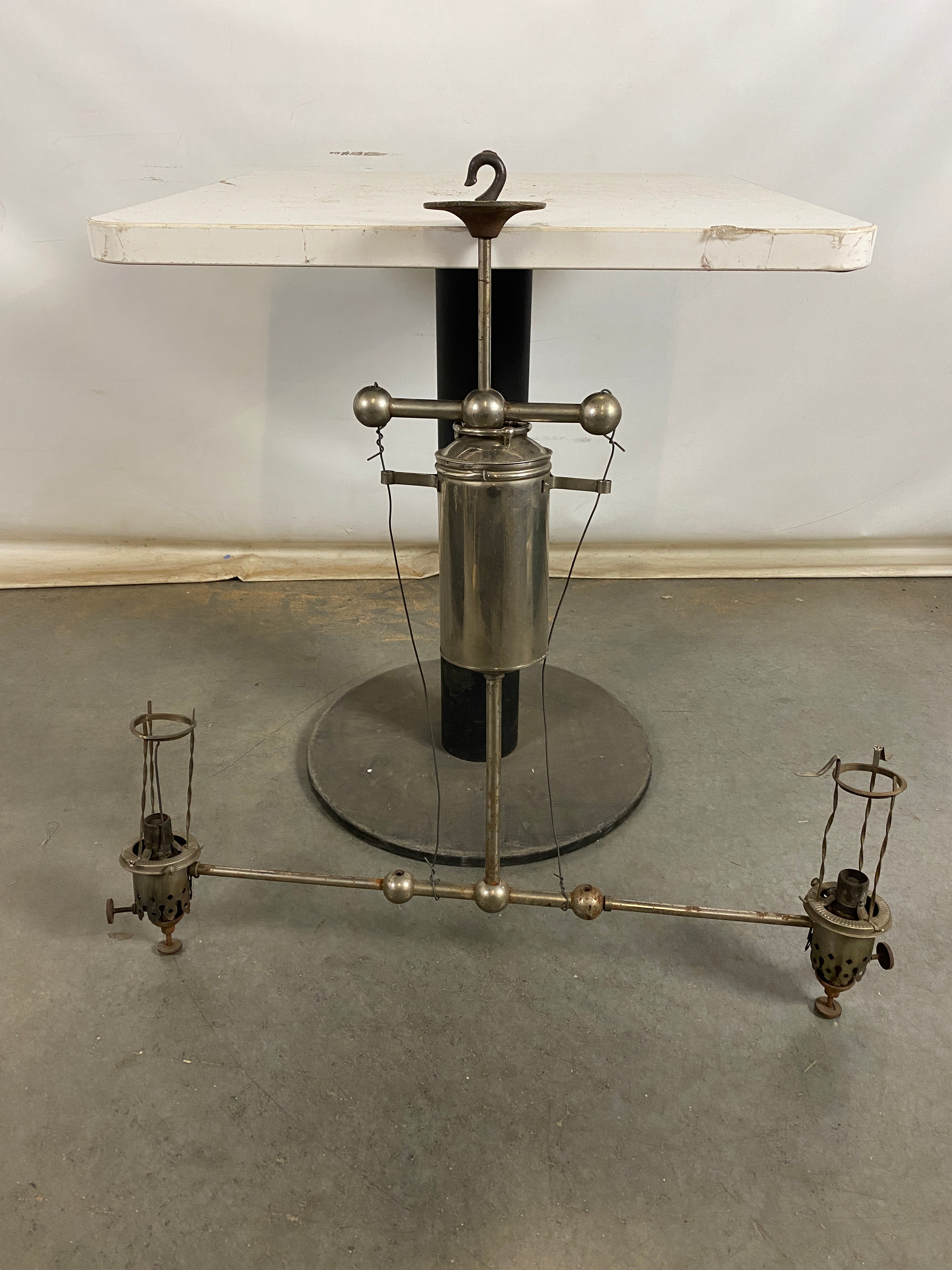 Antique Hydro-Carbon Two Light Chandelier