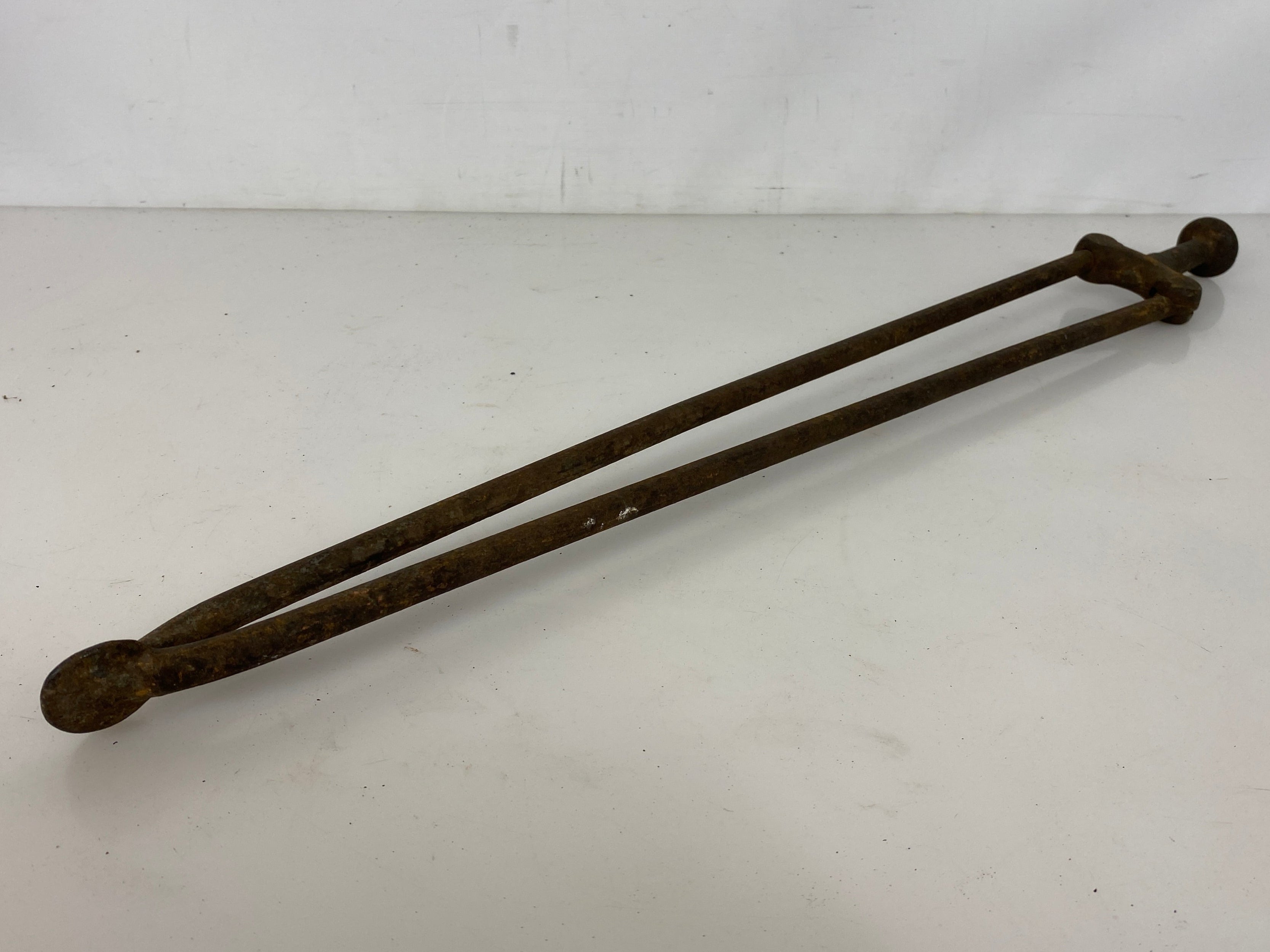 Antique Iron Fireplace Tongs #3