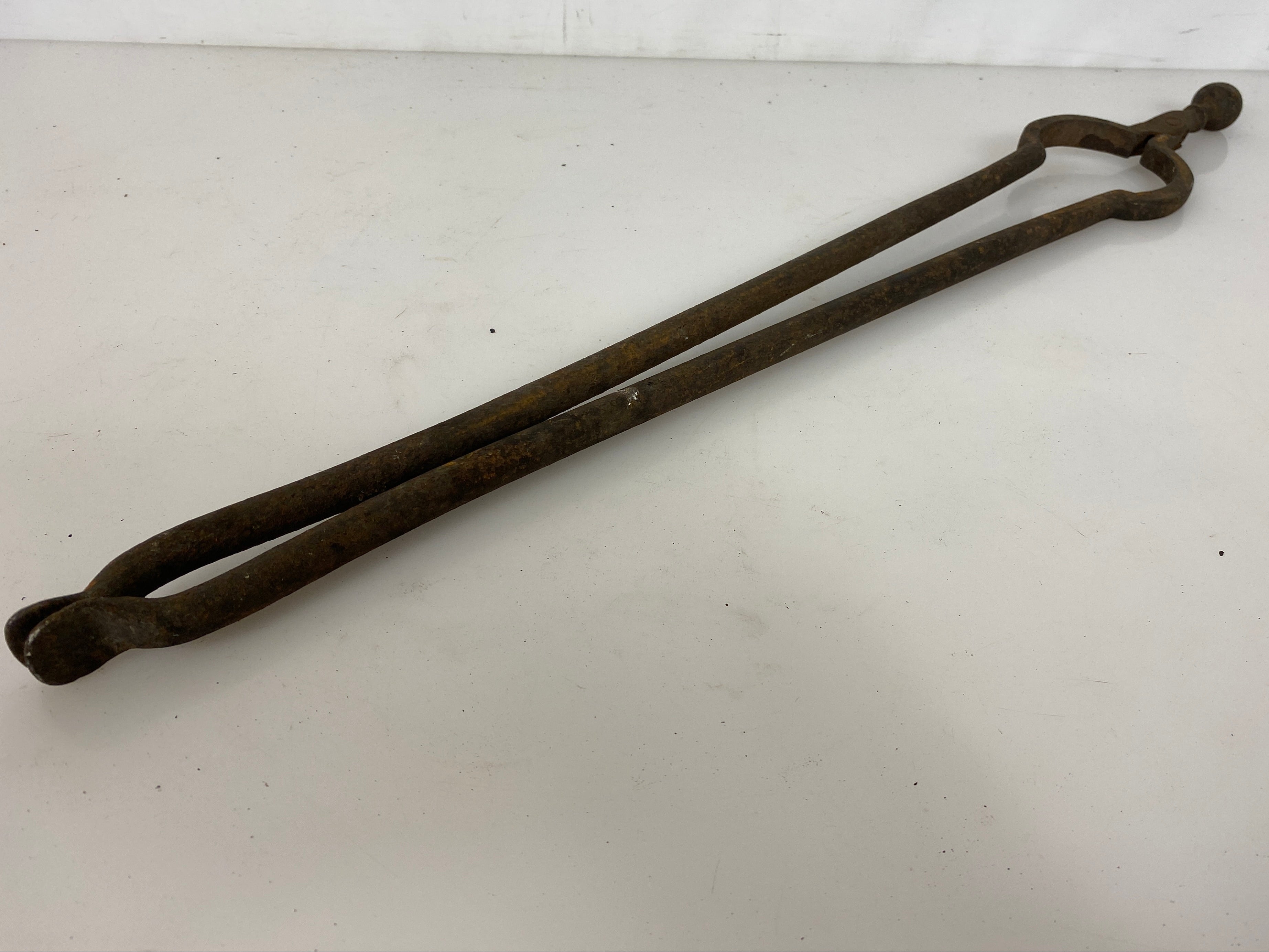 Antique Iron Fireplace Tongs #5