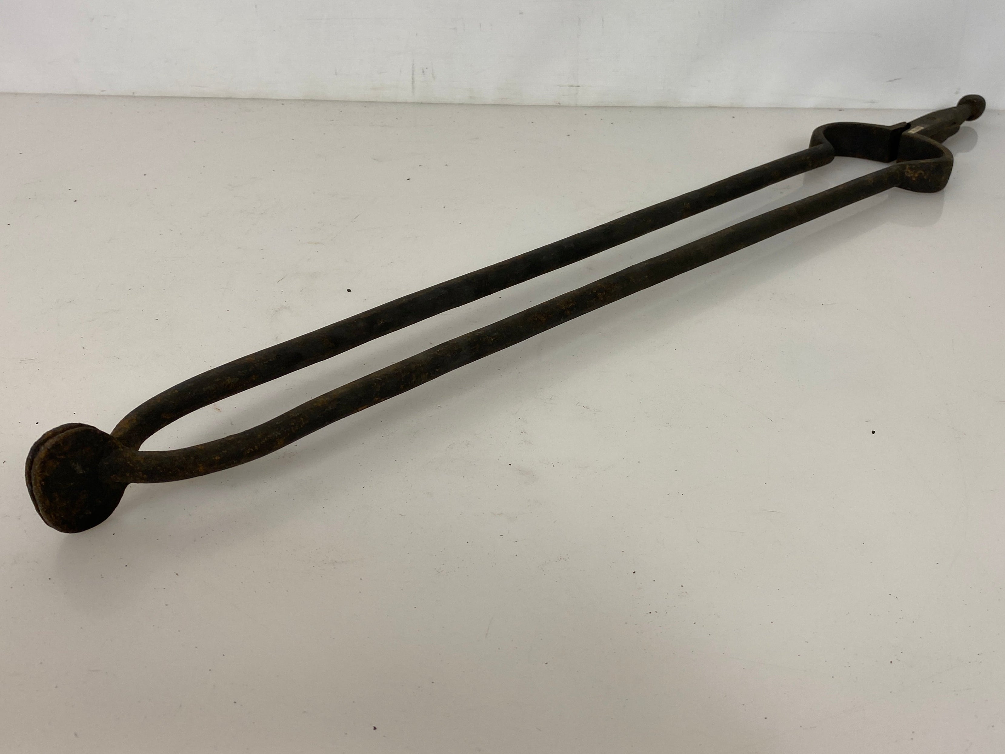 Antique Iron Fireplace Tongs #6