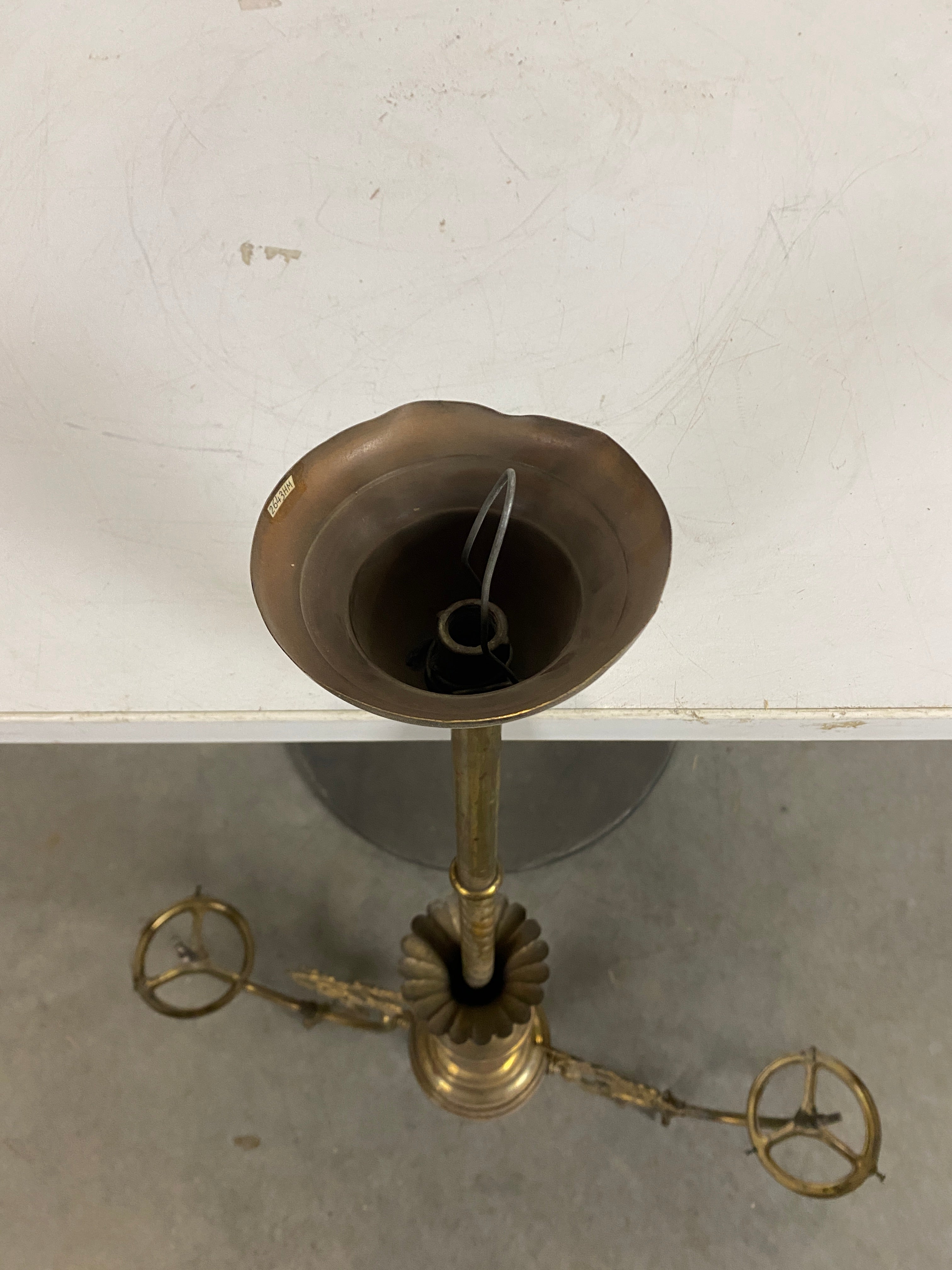 Antique Kurtz Farmhouse Brass Gas Light Fixture
