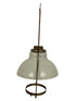 Antique Model 6 Opaque Milk Glass Shade with Brass Frame