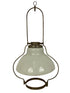 Antique Model 6 Opaque Milk Glass Shade with Brass Frame