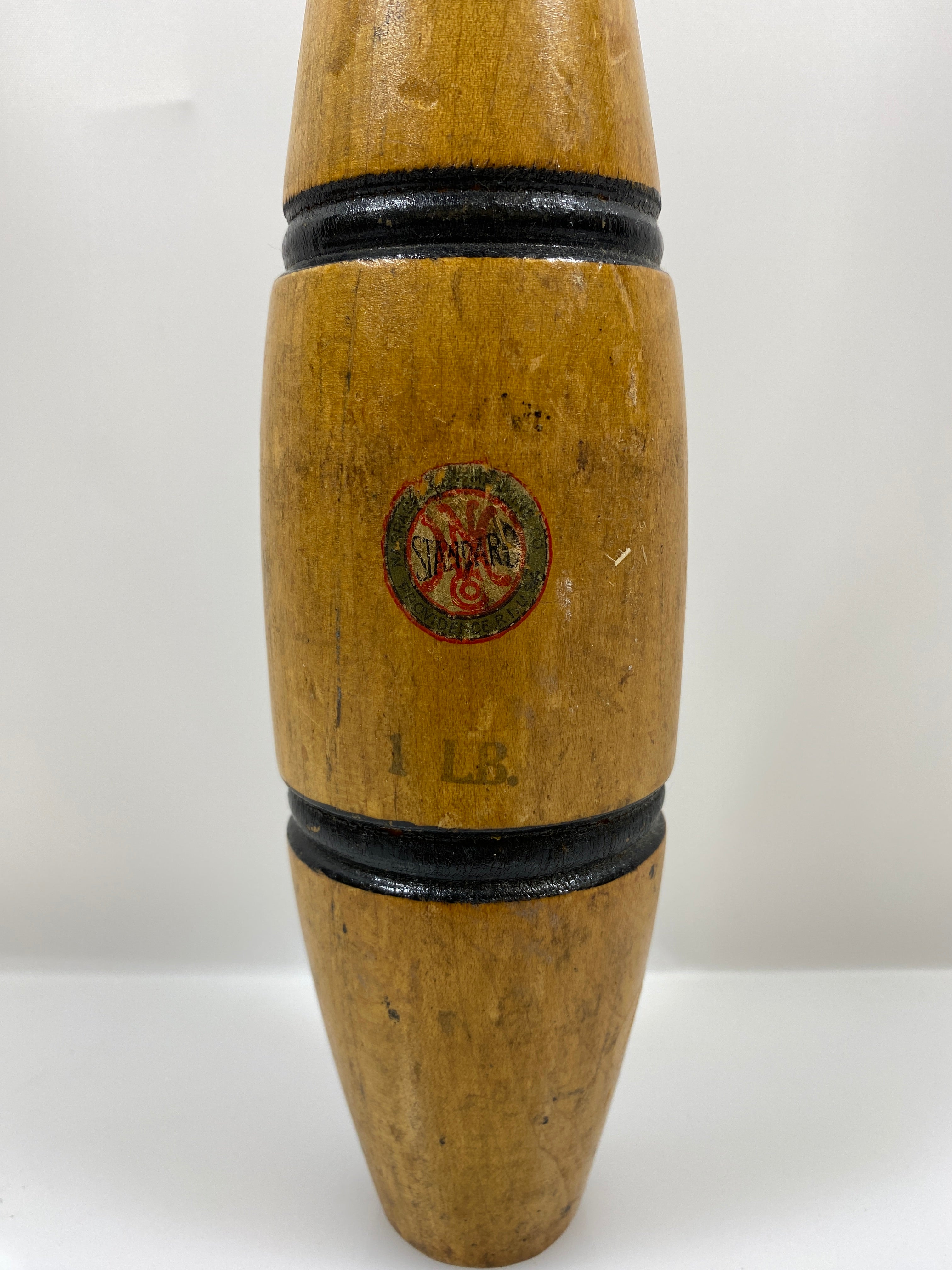 Antique Narragansett Machine Co 1 LB Wooden Juggling Pin 16.5"