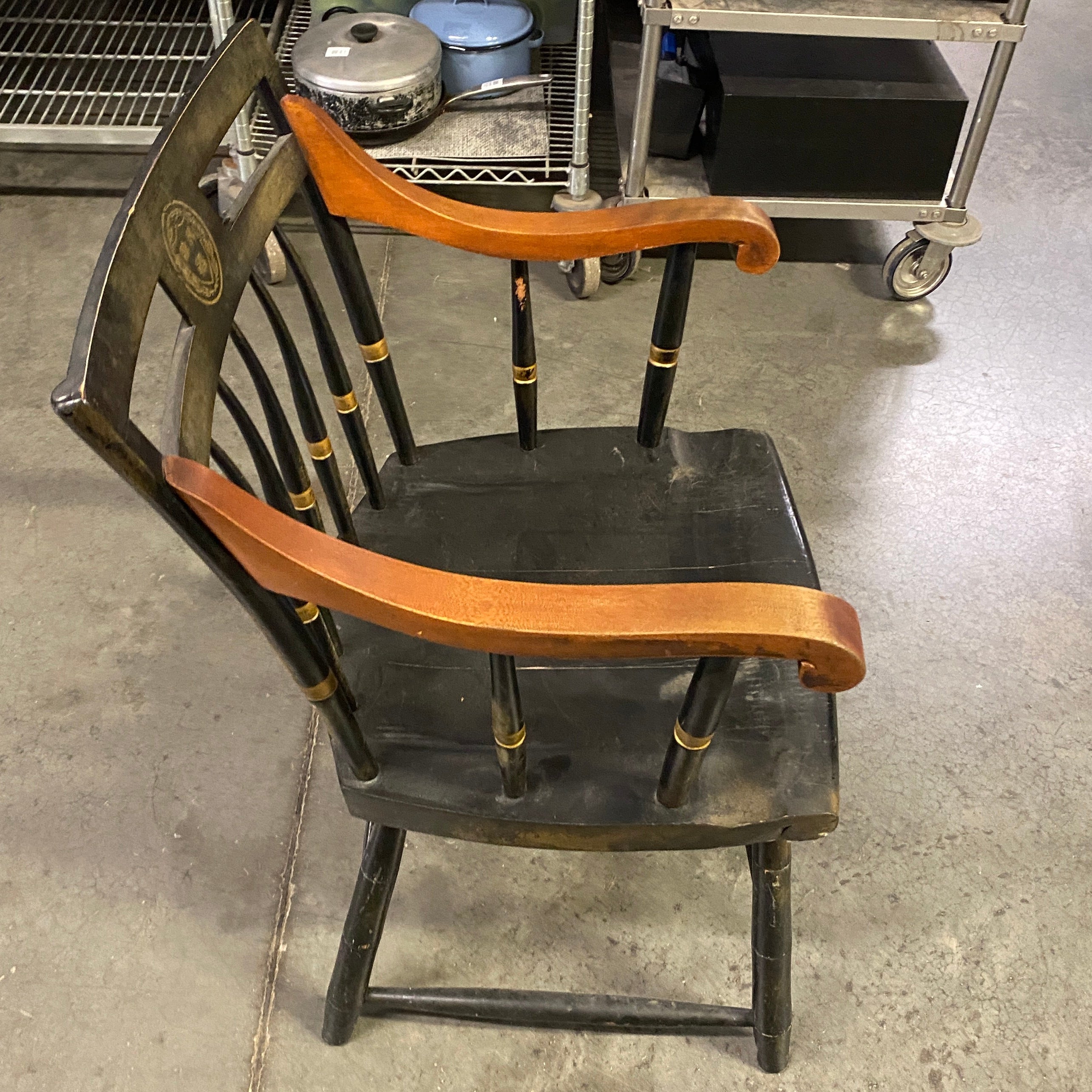 Antique Nichols & Stone Co Harvard Wooden Graduation Chair