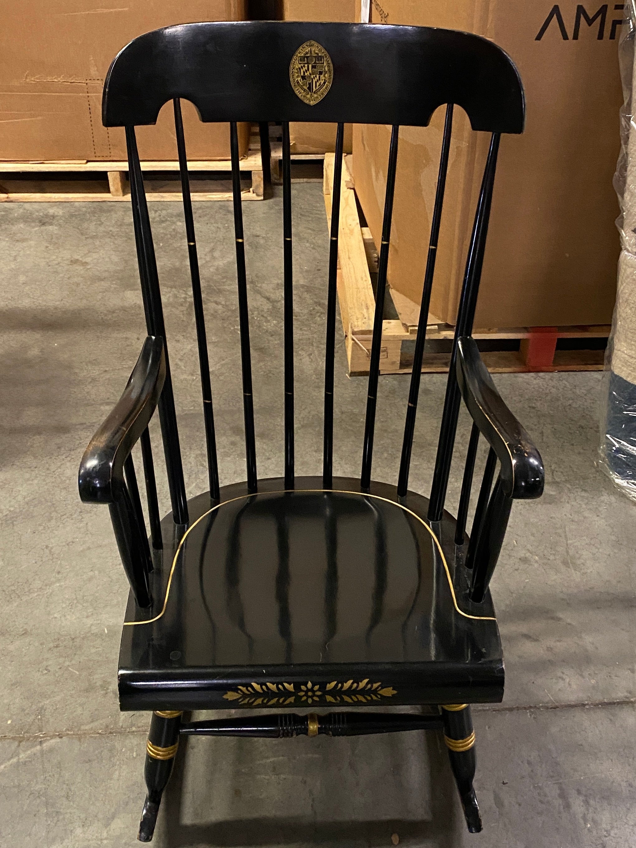 Antique Nichols & Stone Co John's Hopkins Wooden Graduation Chair