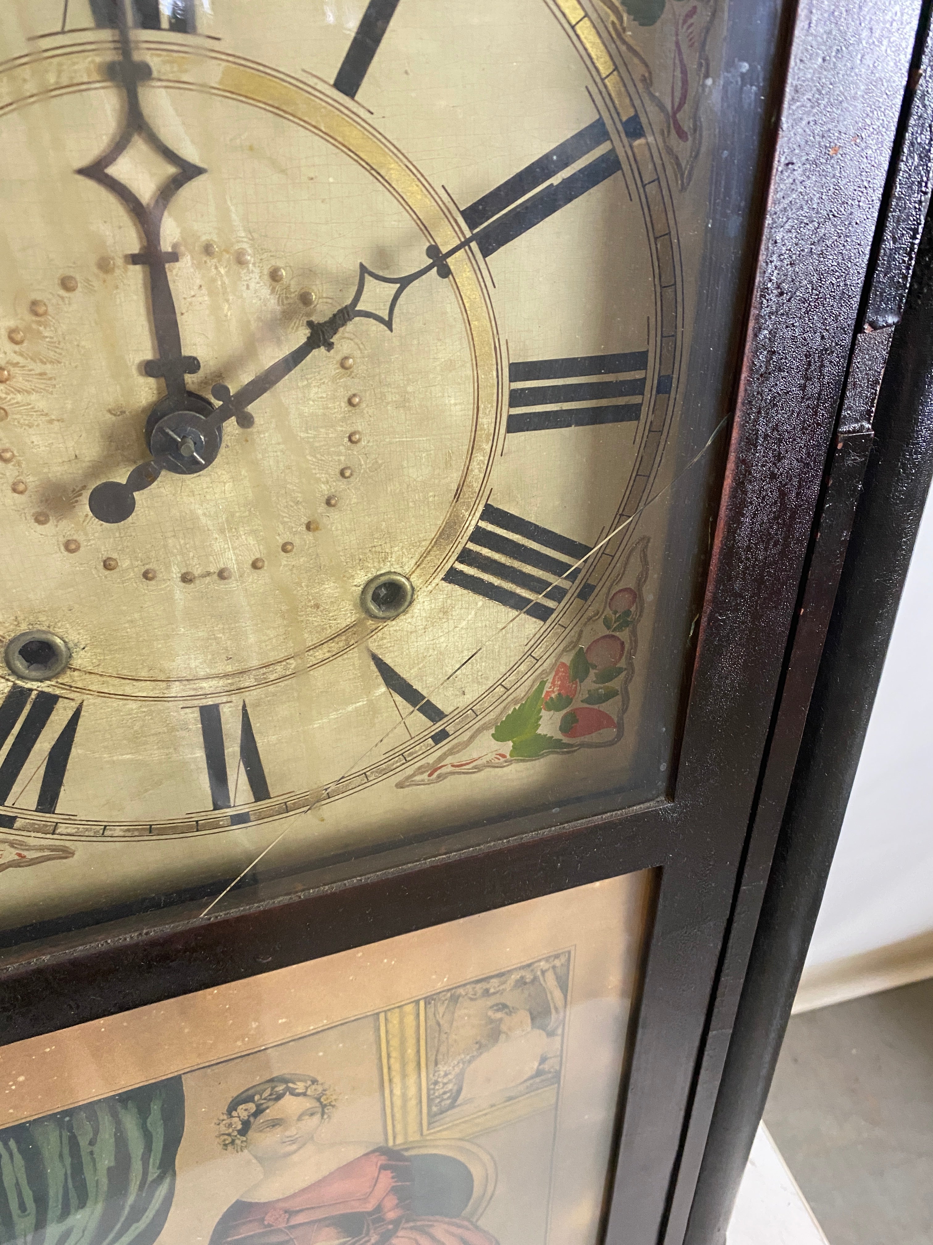 Antique Riley Whiting Column Clock *Cracked Glass*