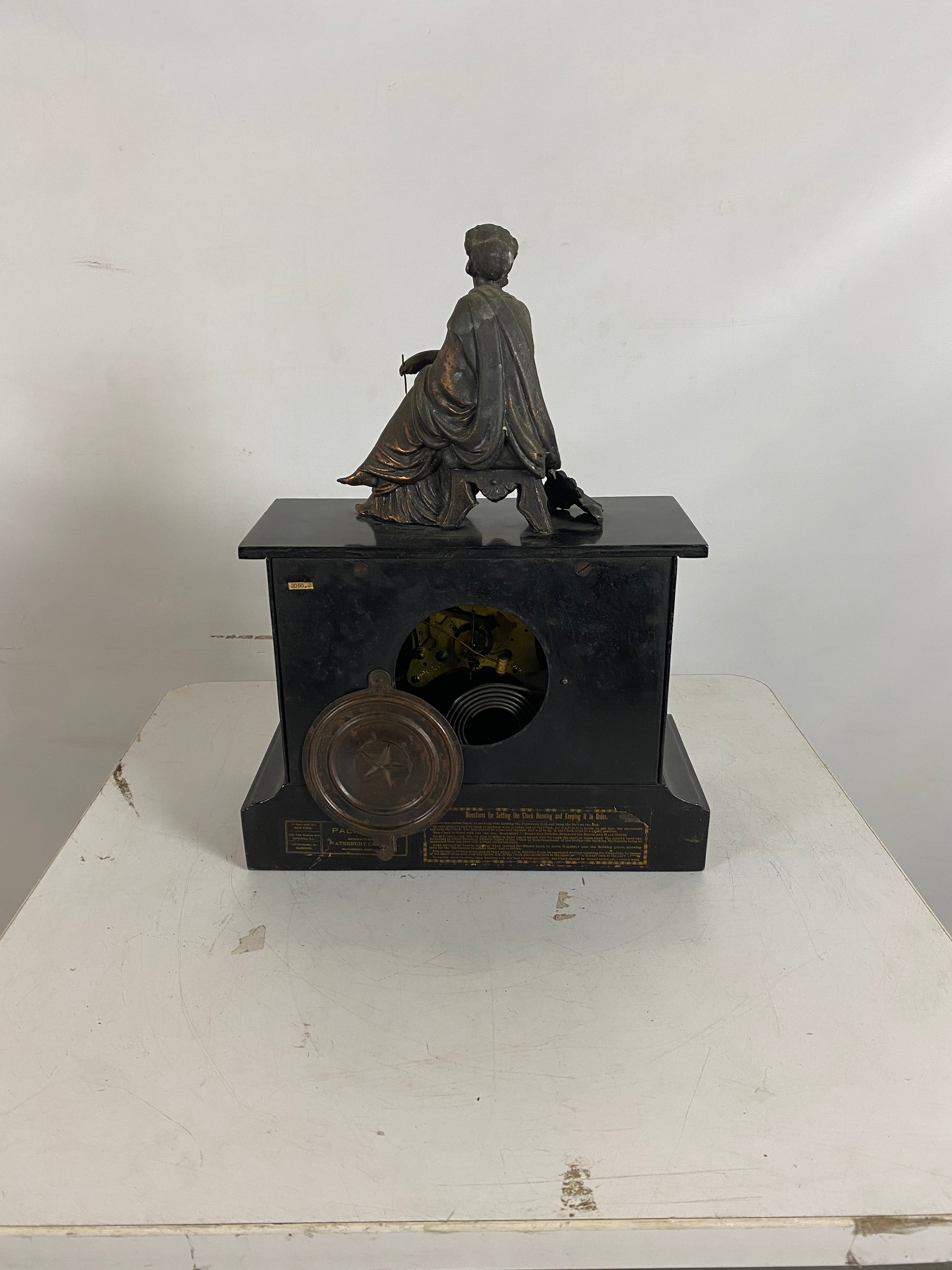 Antique Sessions Victorian Mantel Column Parlor Clock