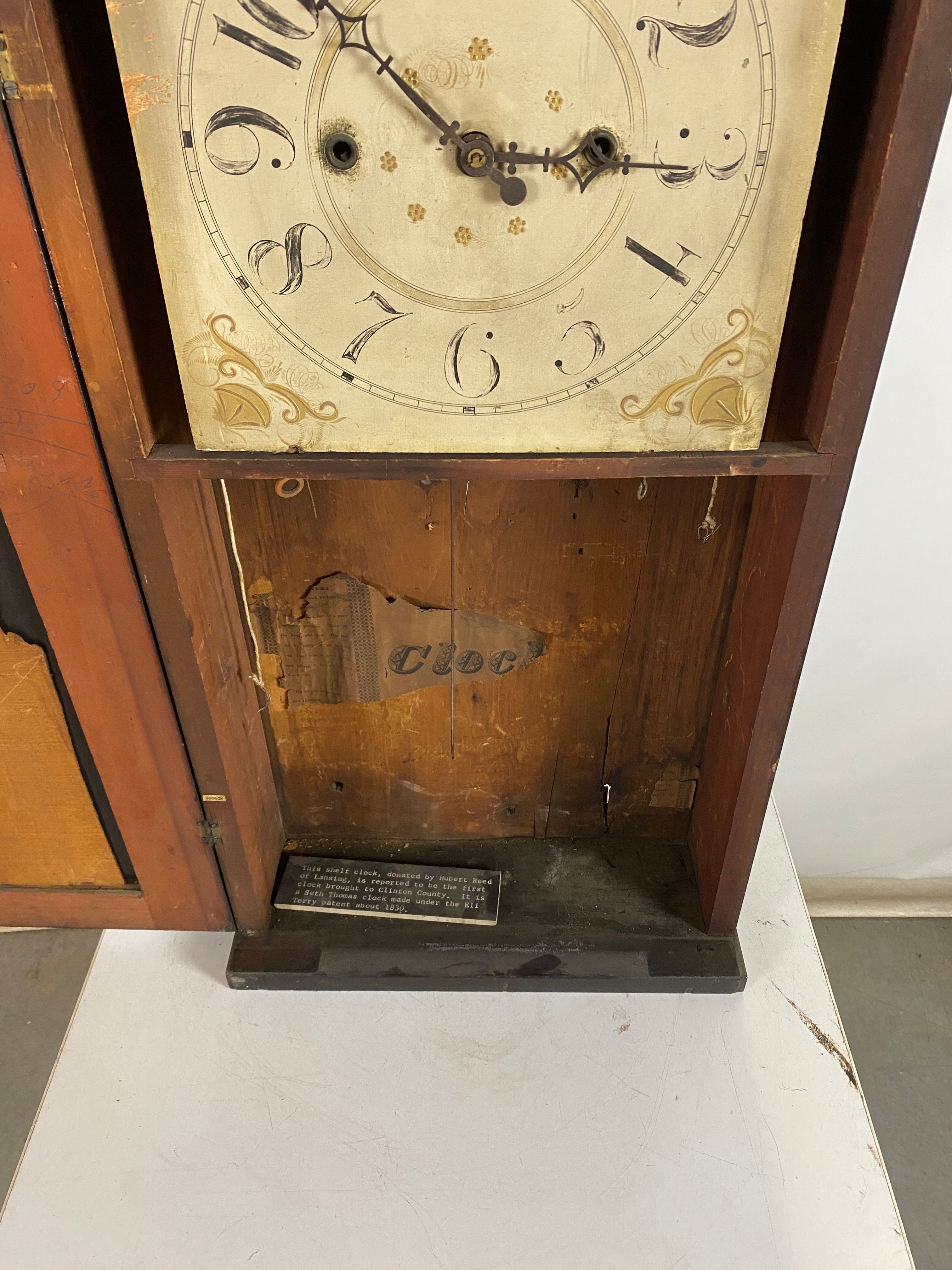 Antique Seth Thomas, Eli Terry Large Column Mantel Clock