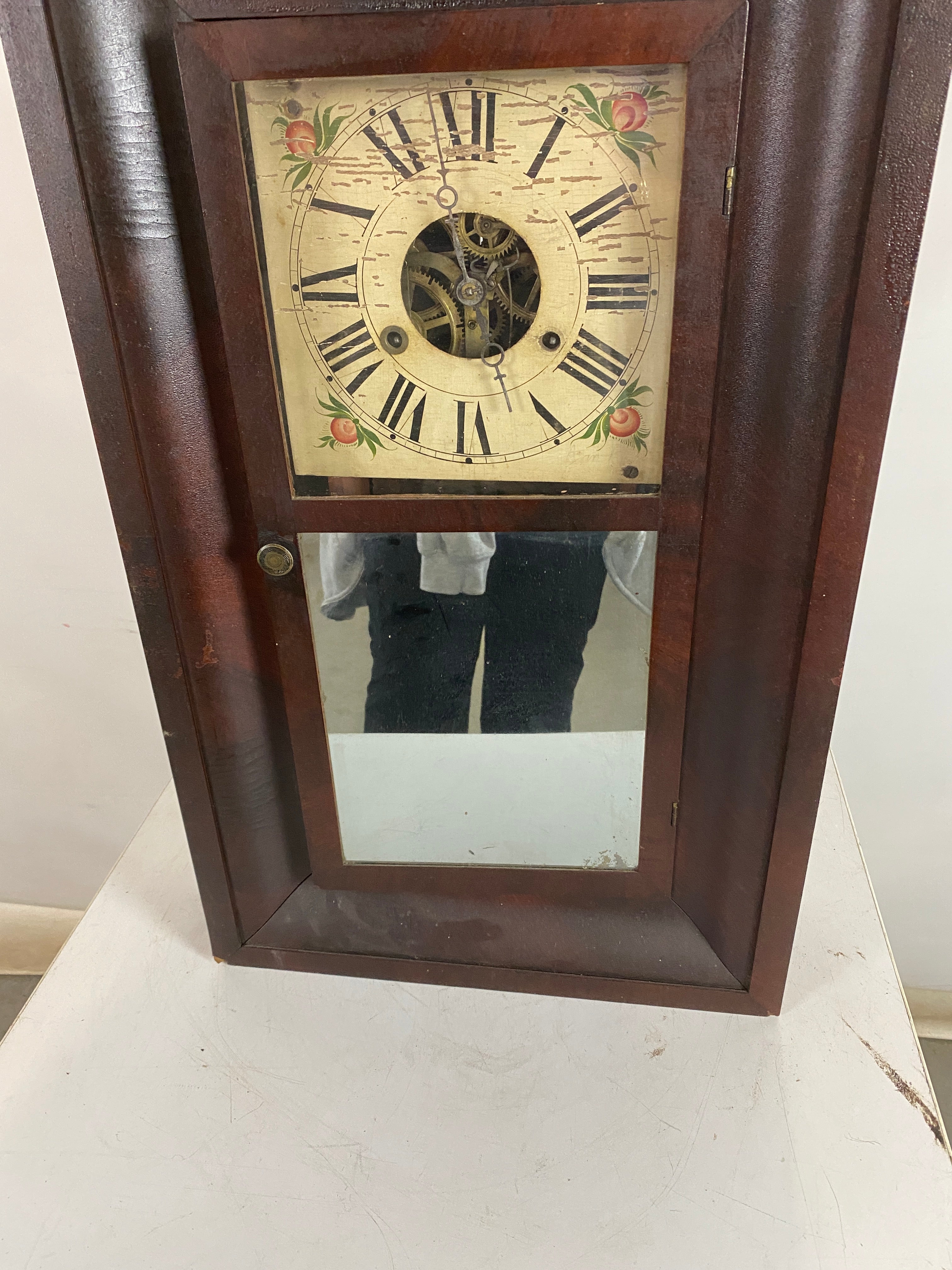 Antique Silas Hoadley Weight Driven Mantel Clock