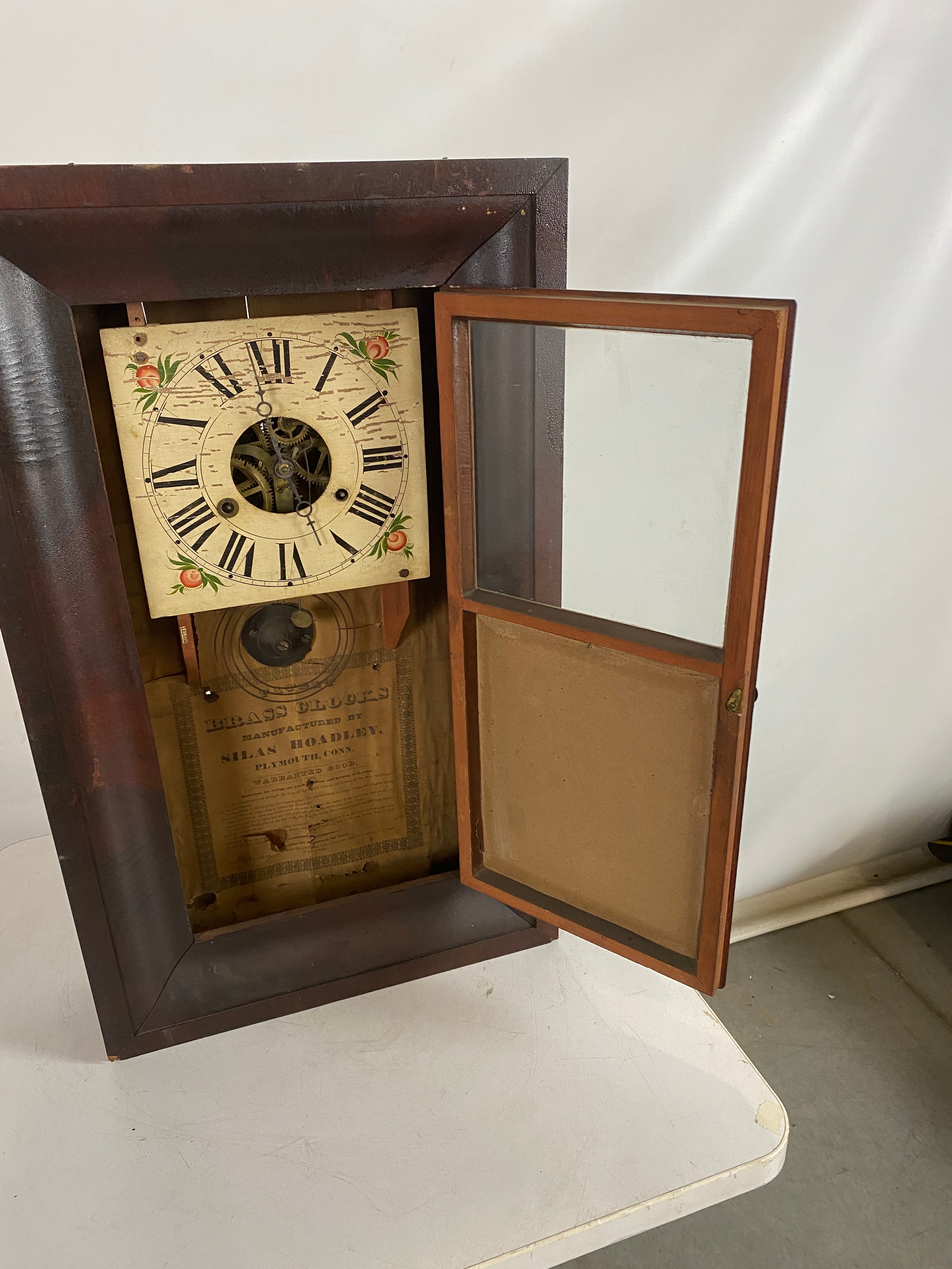 Antique Silas Hoadley Weight Driven Mantel Clock