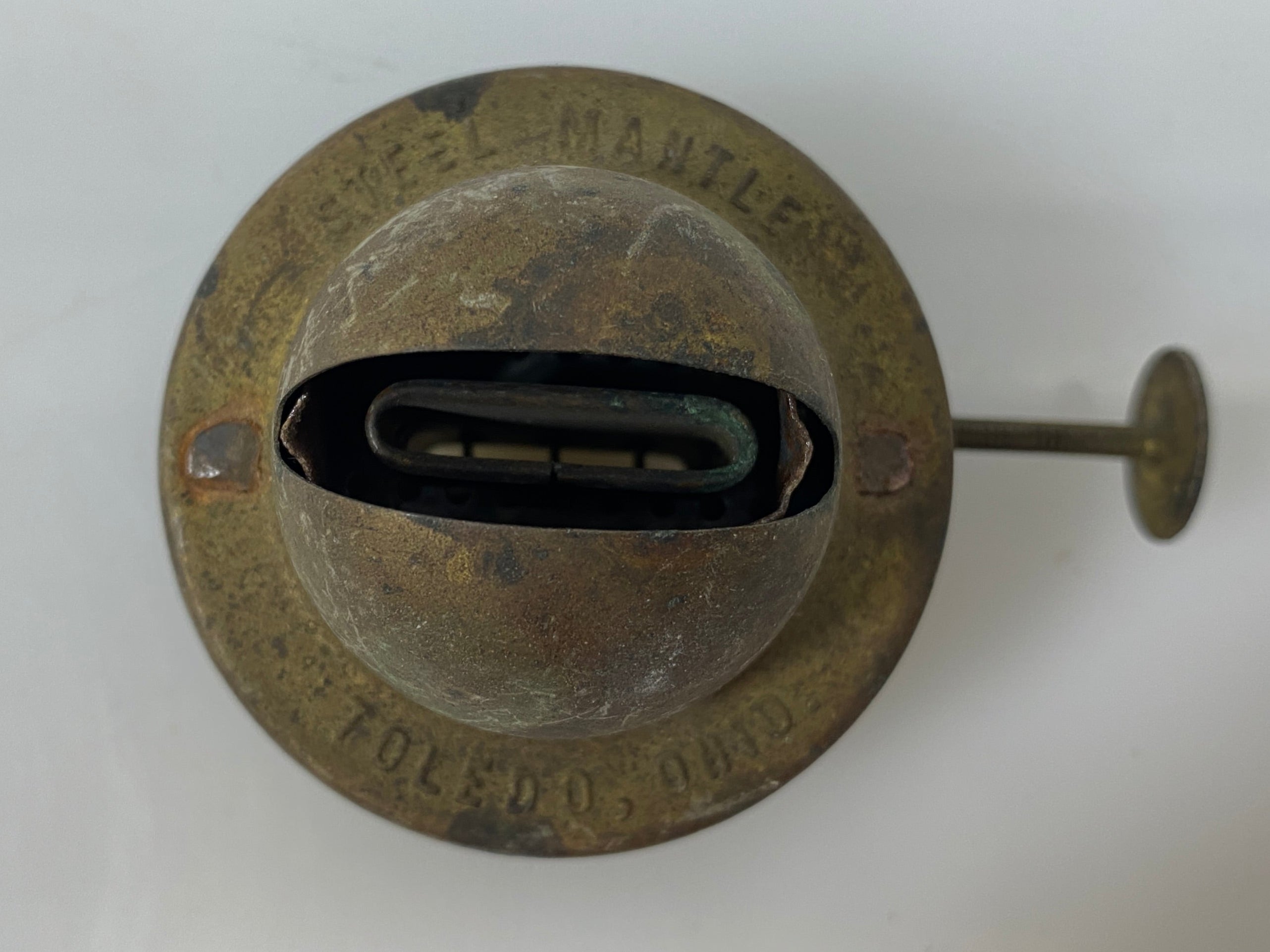 Antique Steel Mantle Toledo Ohio Lamp Burner #2