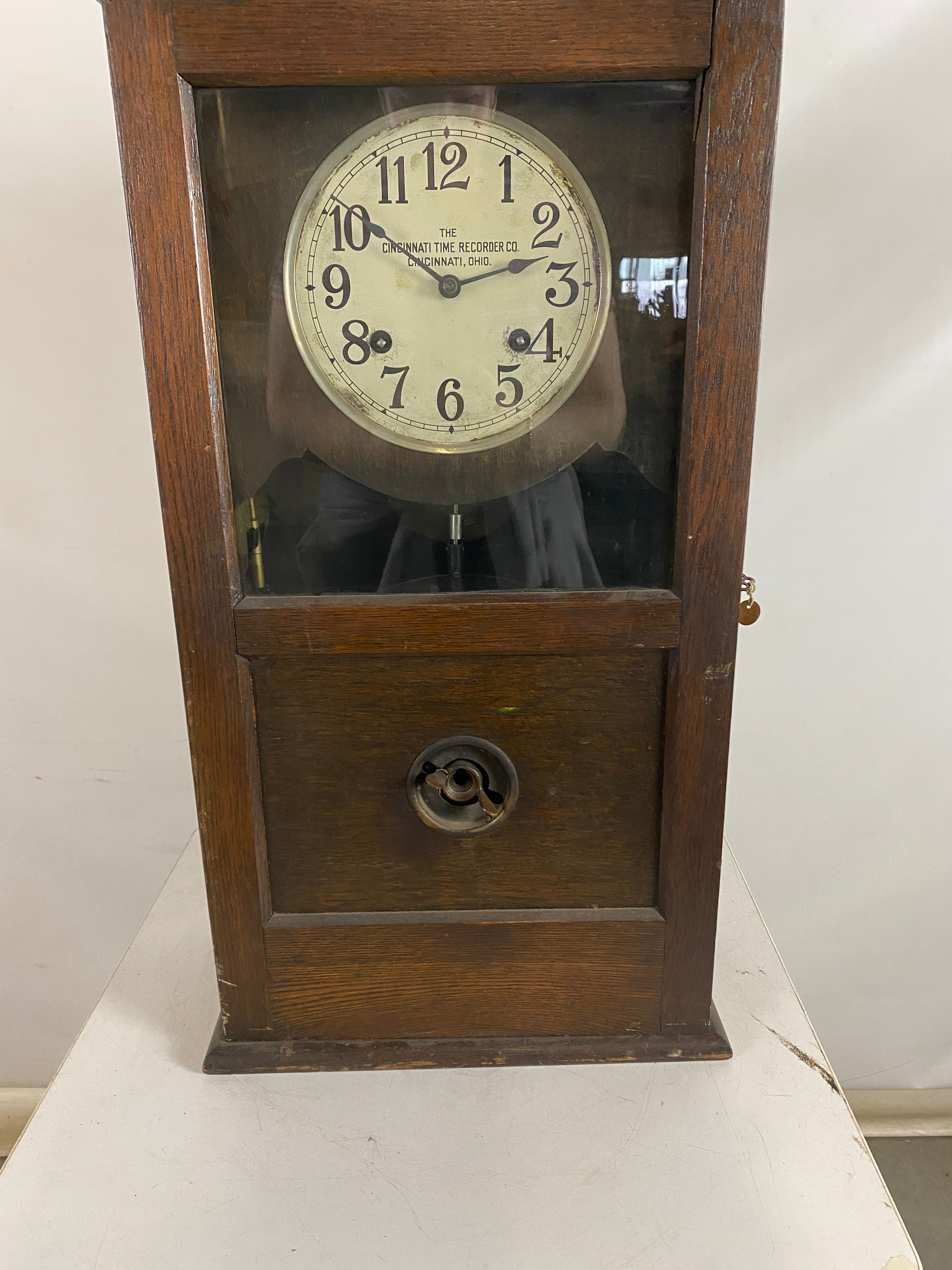 Antique The Cincinnati Time Recorder Co. Automatic Time Recorder Clock