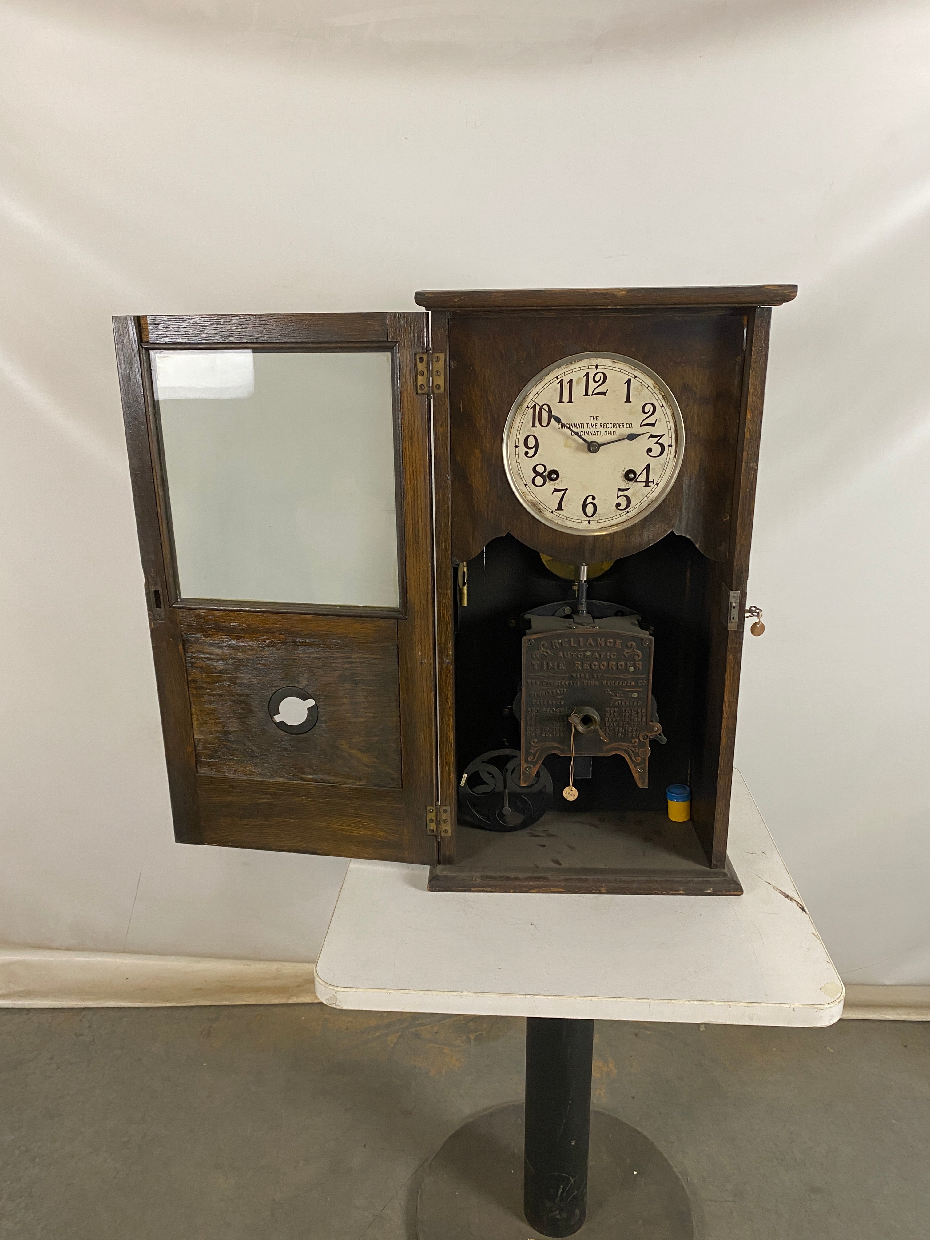 Antique The Cincinnati Time Recorder Co. Automatic Time Recorder Clock