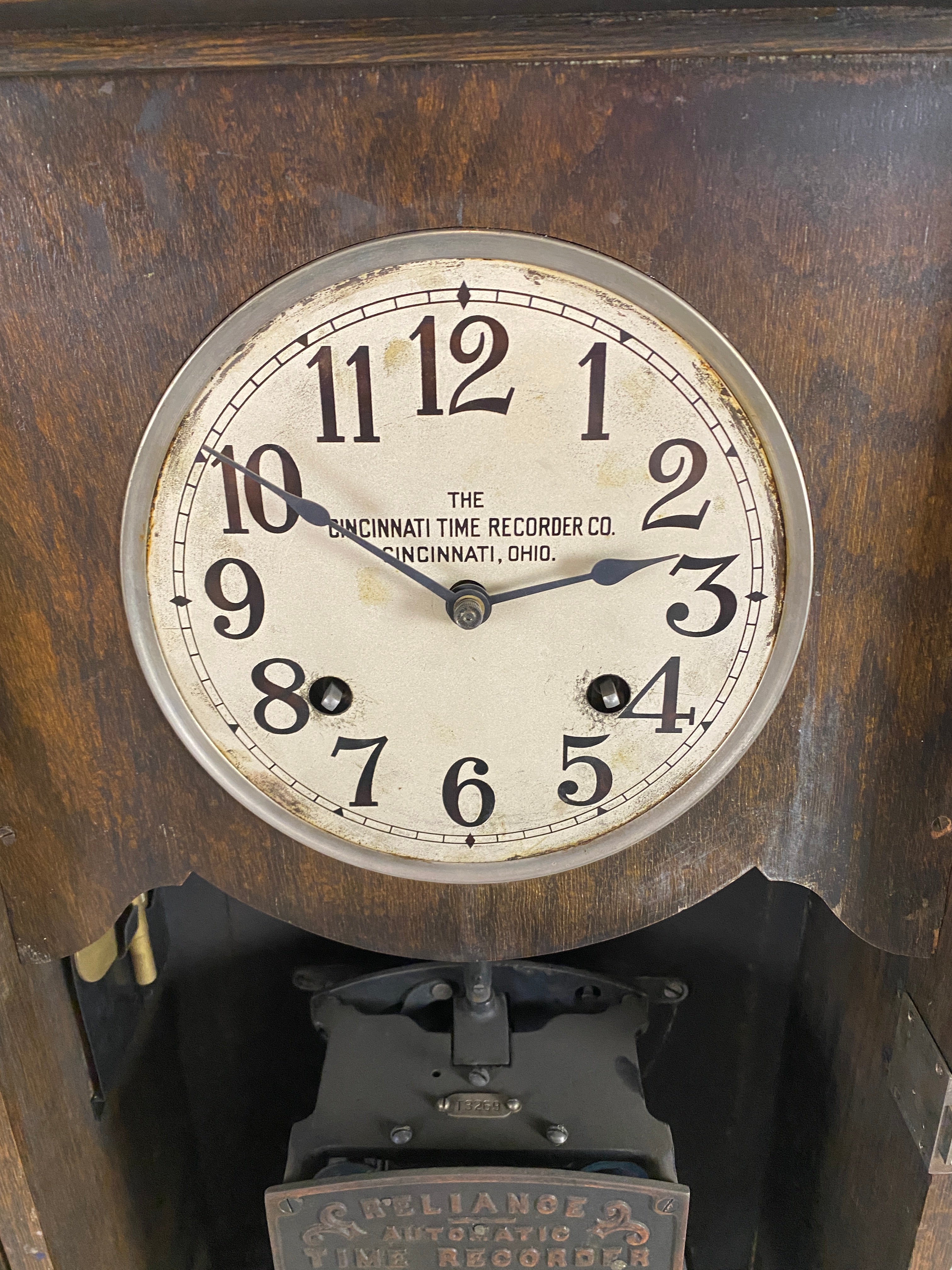 Antique The Cincinnati Time Recorder Co. Automatic Time Recorder Clock