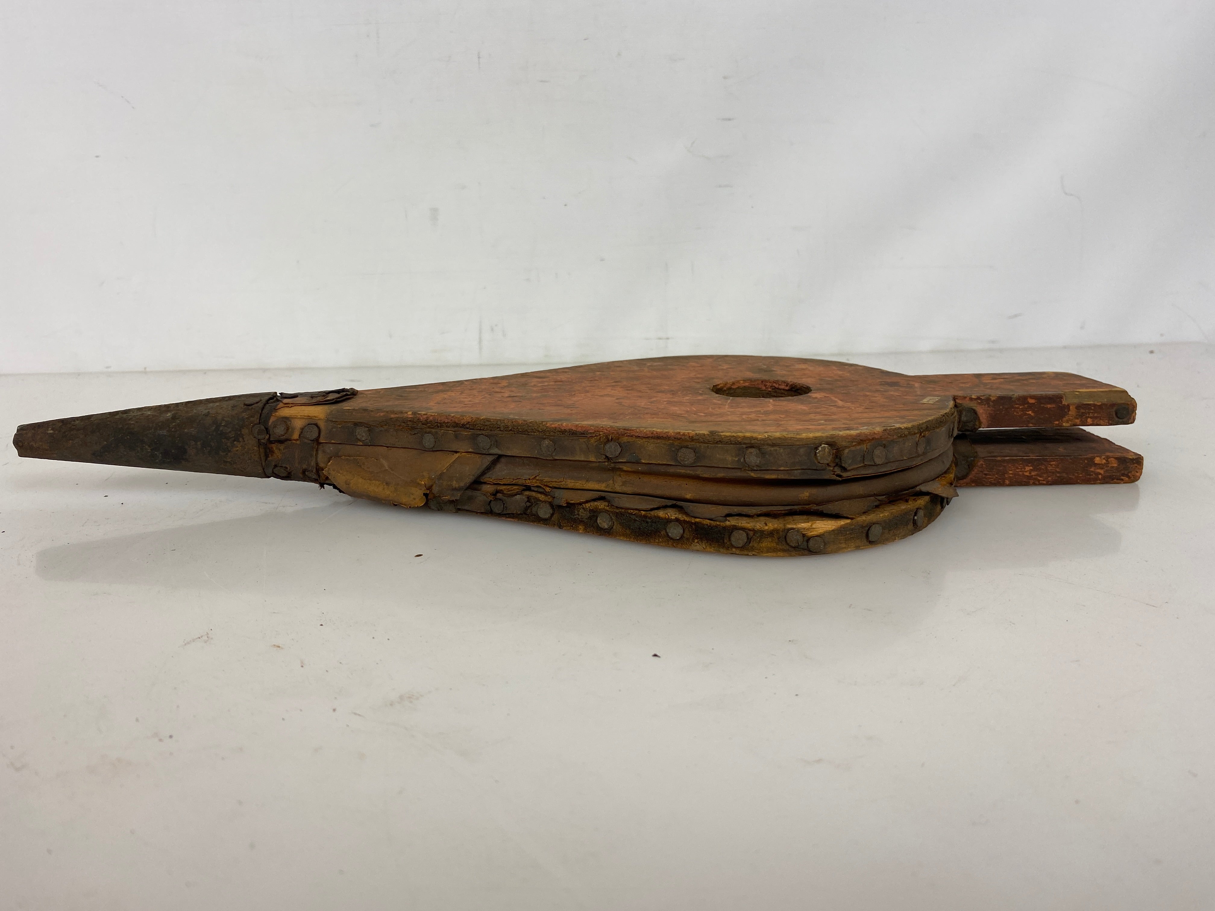 Antique Wood and Leather Bellows #2