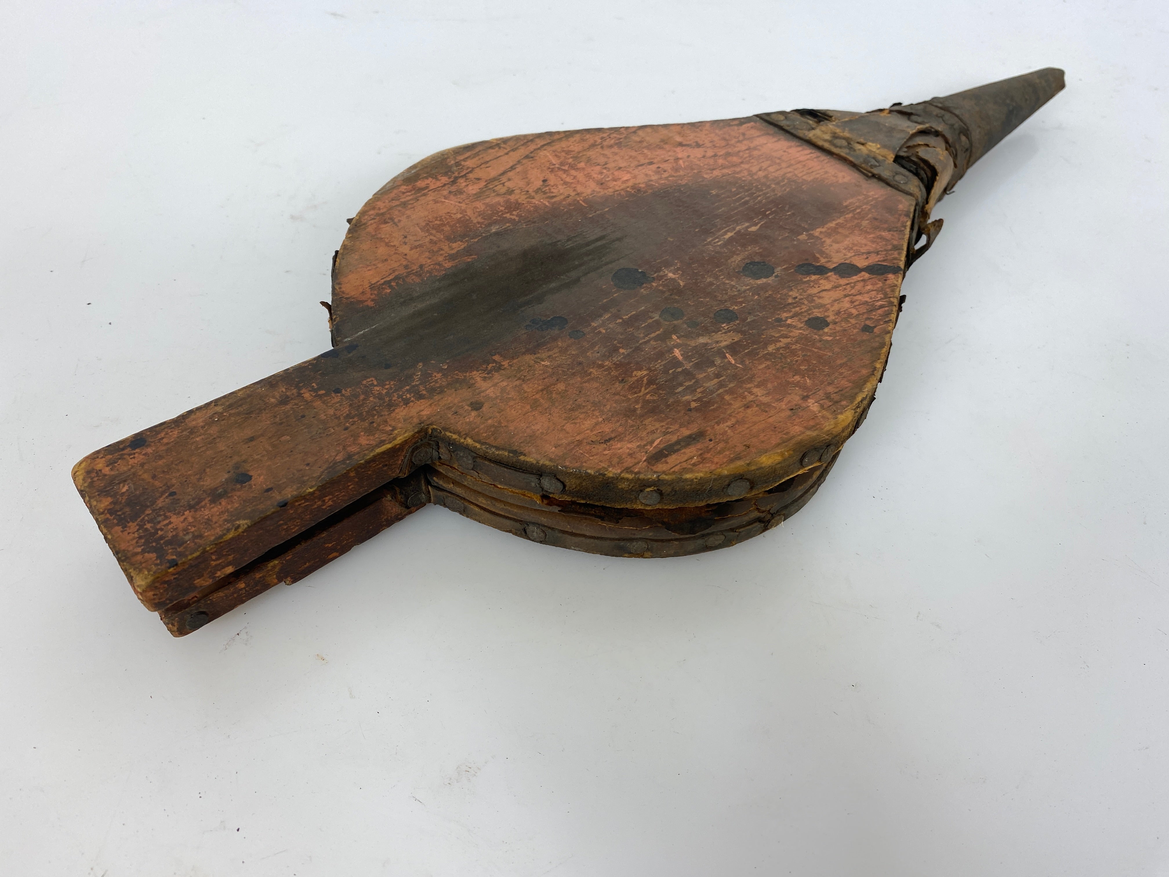 Antique Wood and Leather Bellows #2