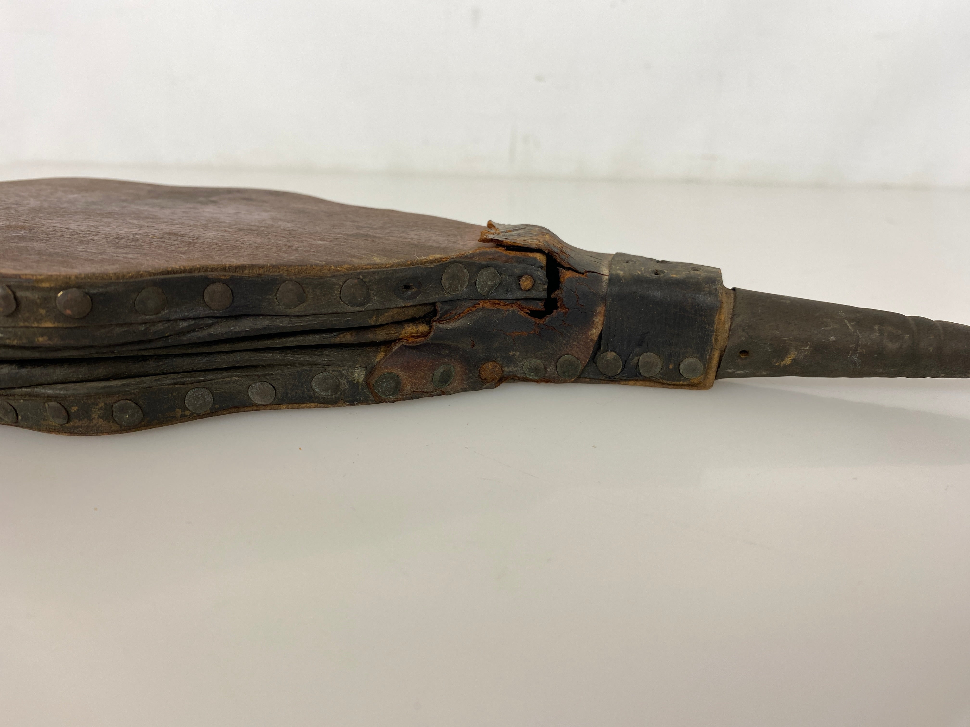 Antique Wood and Leather Bellows