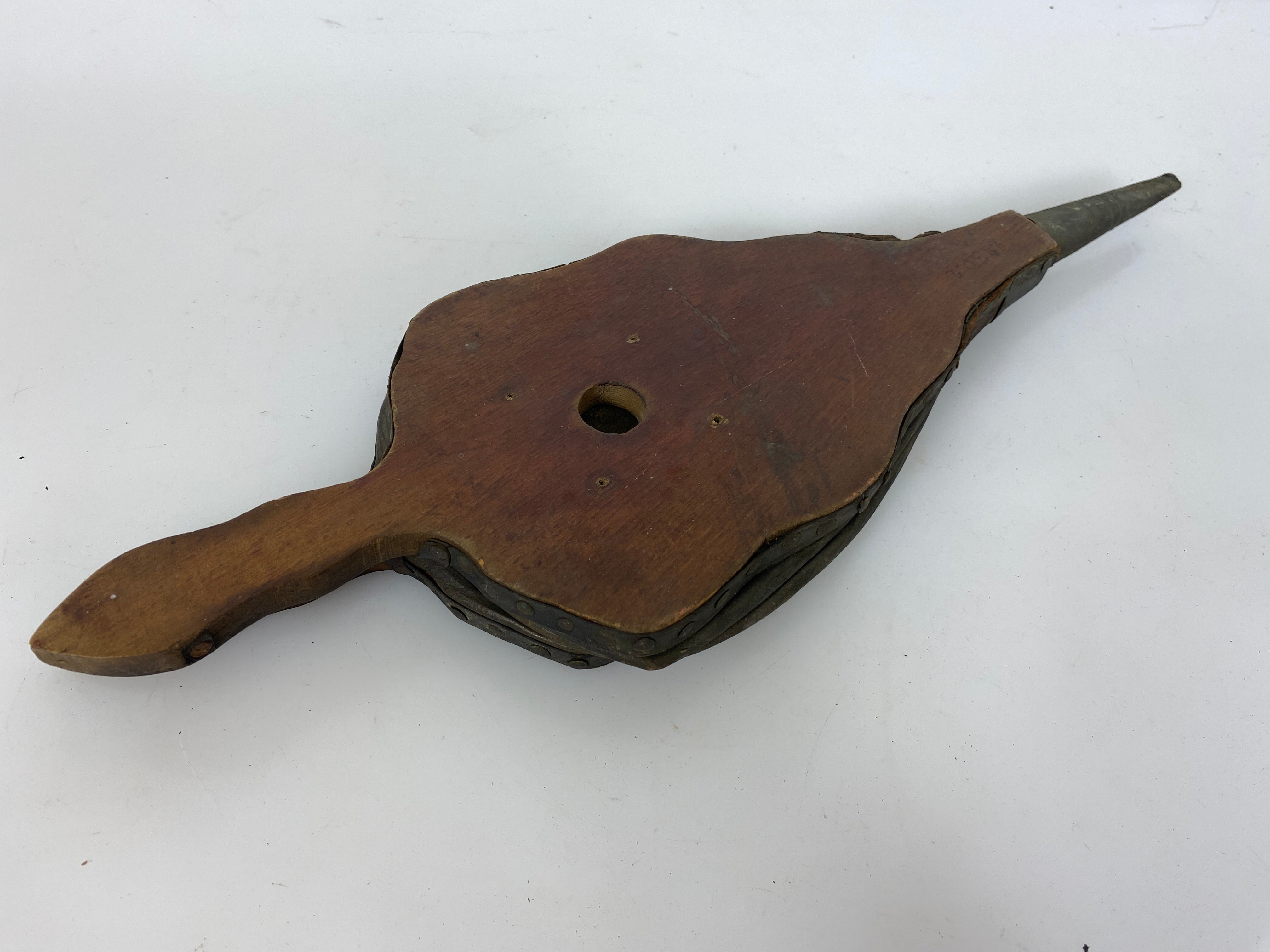 Antique Wood and Leather Bellows