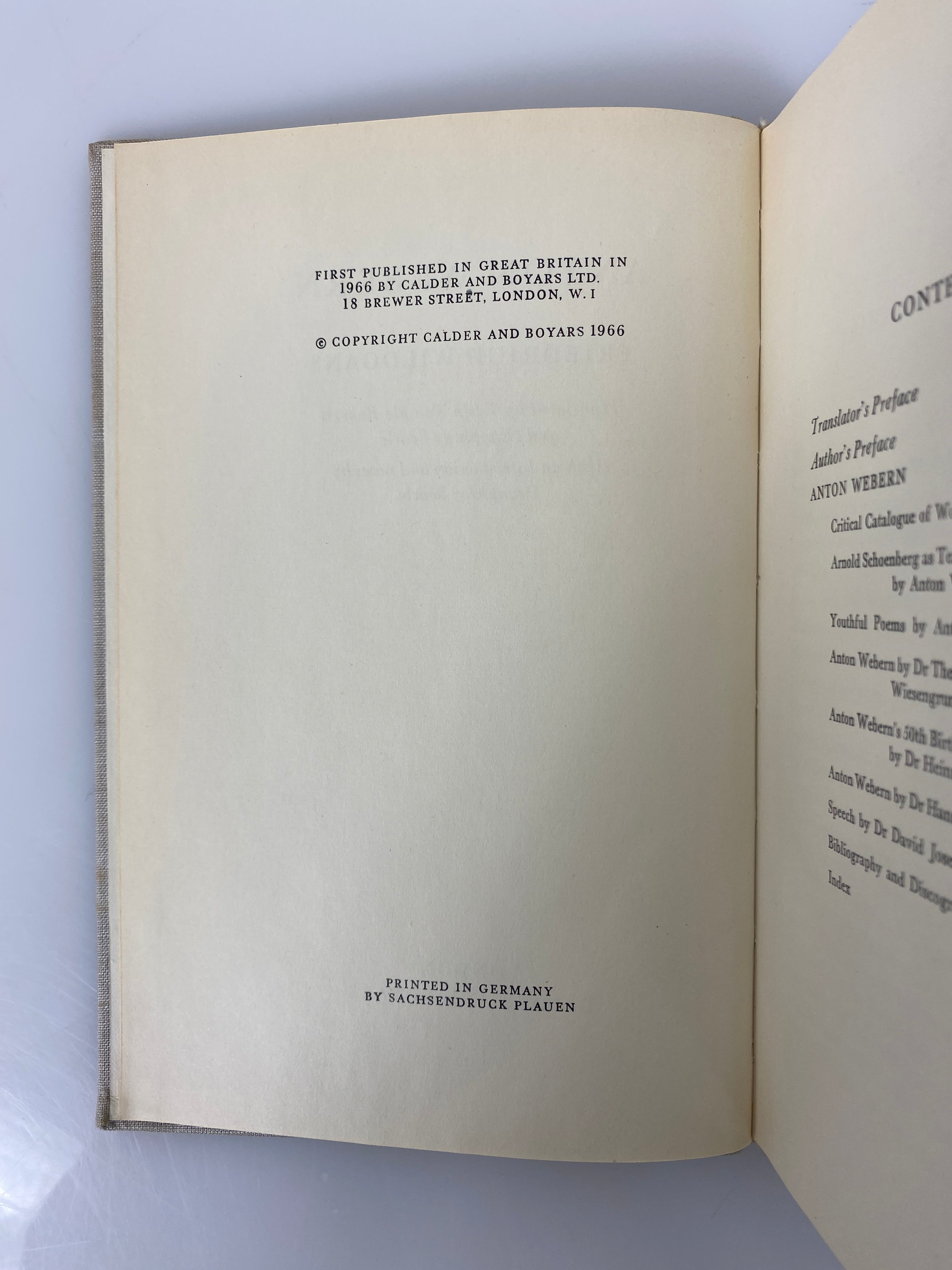 Anton Webern by Friedrich Wildgans 1966 1st Edition Calder & Boyars HC