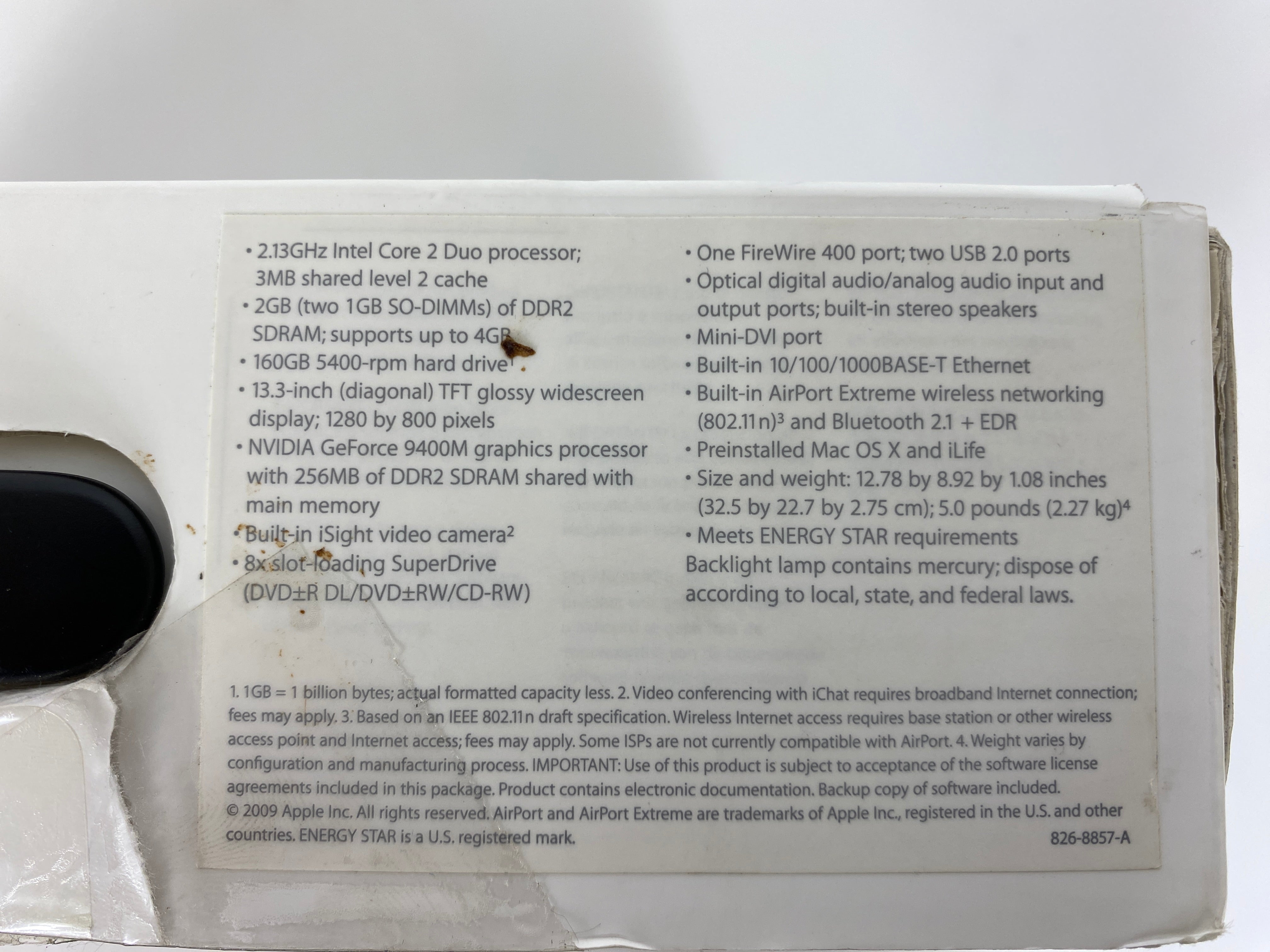 Apple A1181 Core 2 Duo 13" MacBook (Mid 2009)